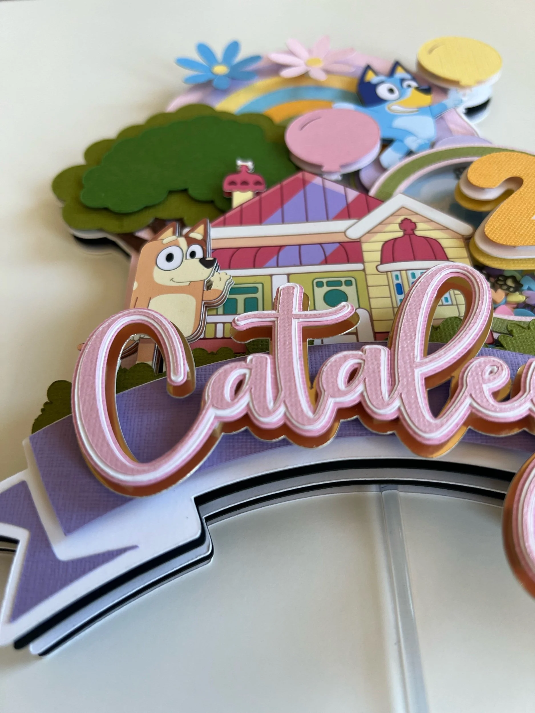 personalized bluey cake topper