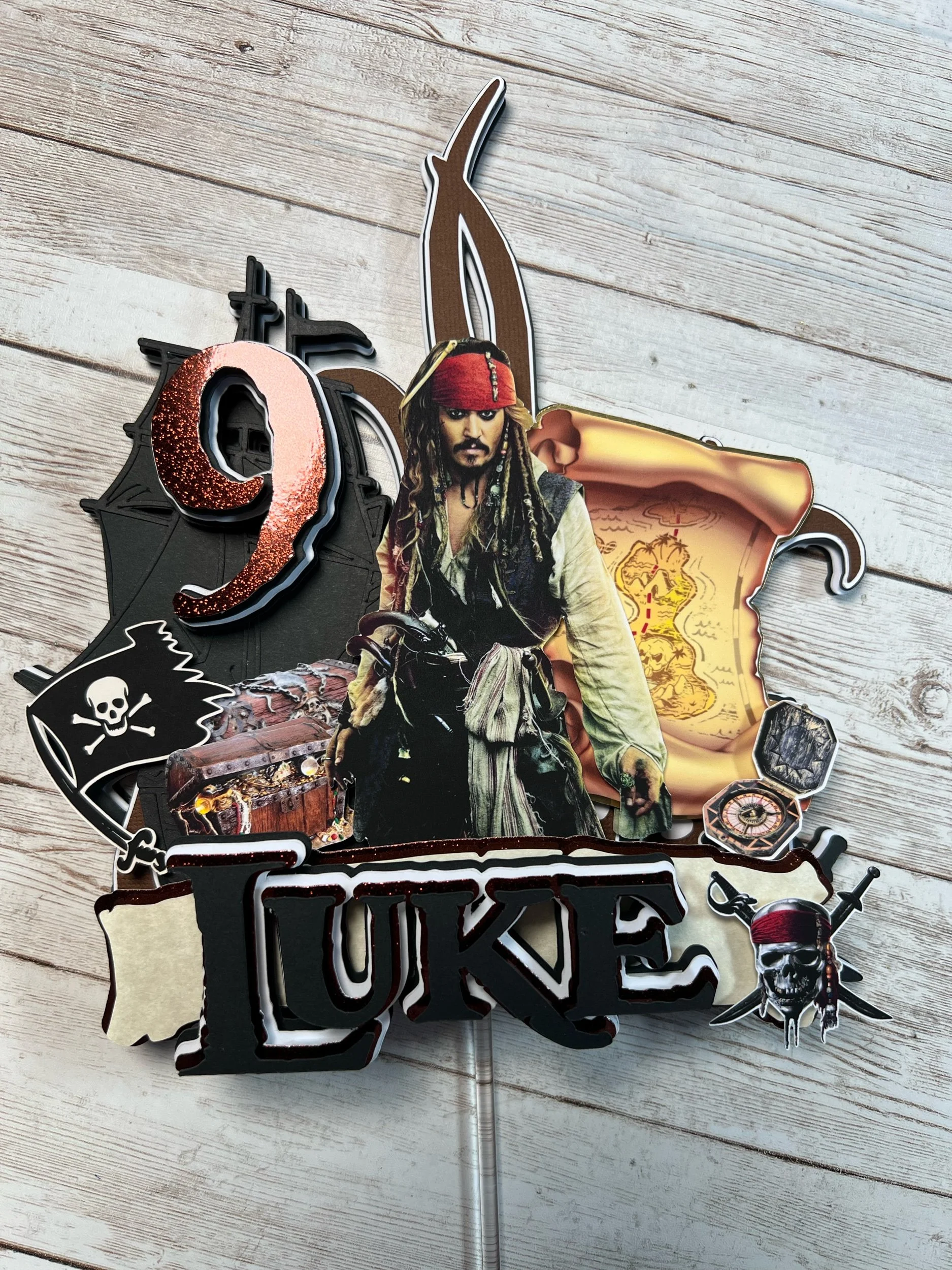 Personalized Pirates Cake Topper