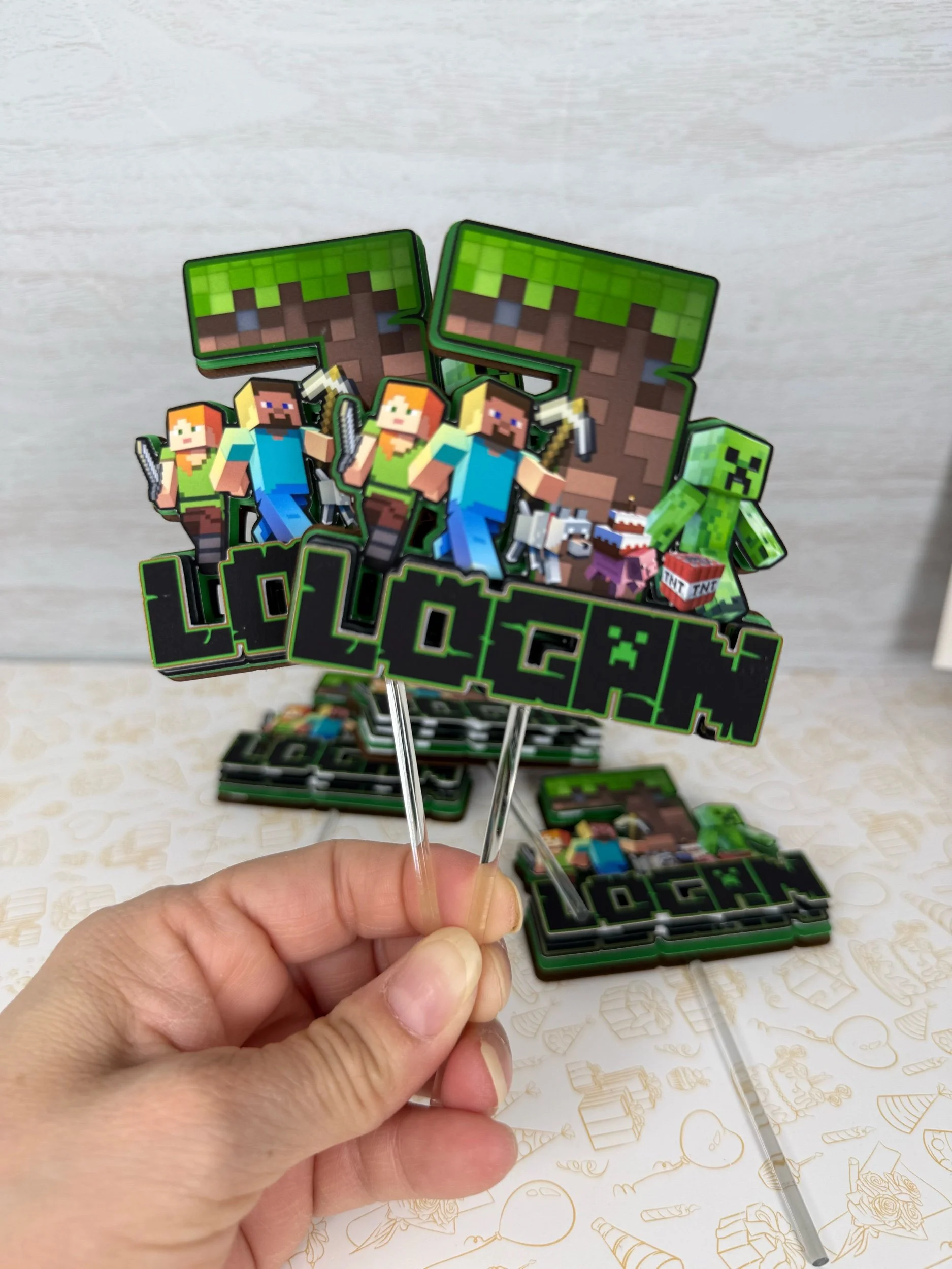 Miner 3D Cupcake Toppers