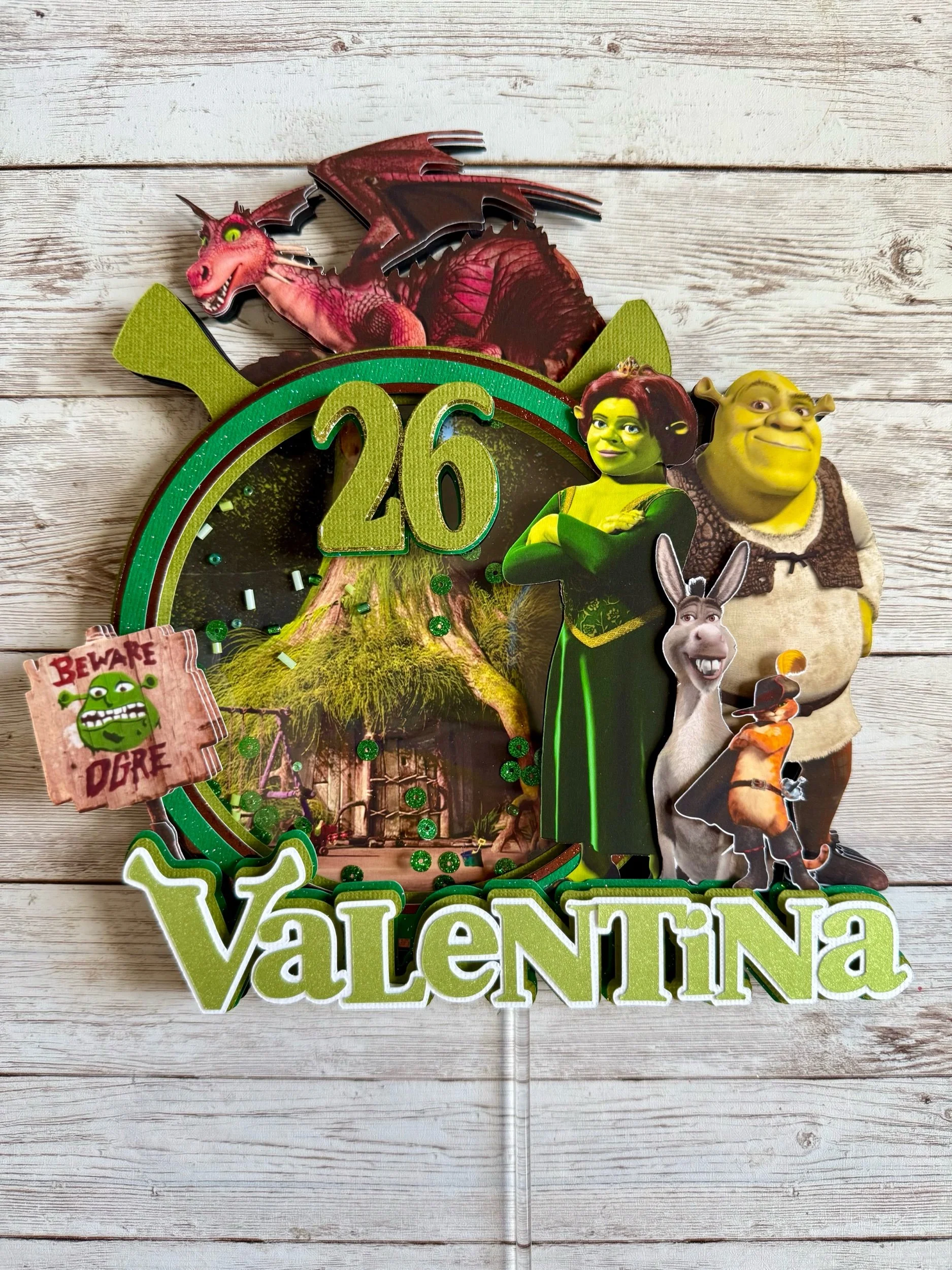 Personalized Shrek Cake Topper