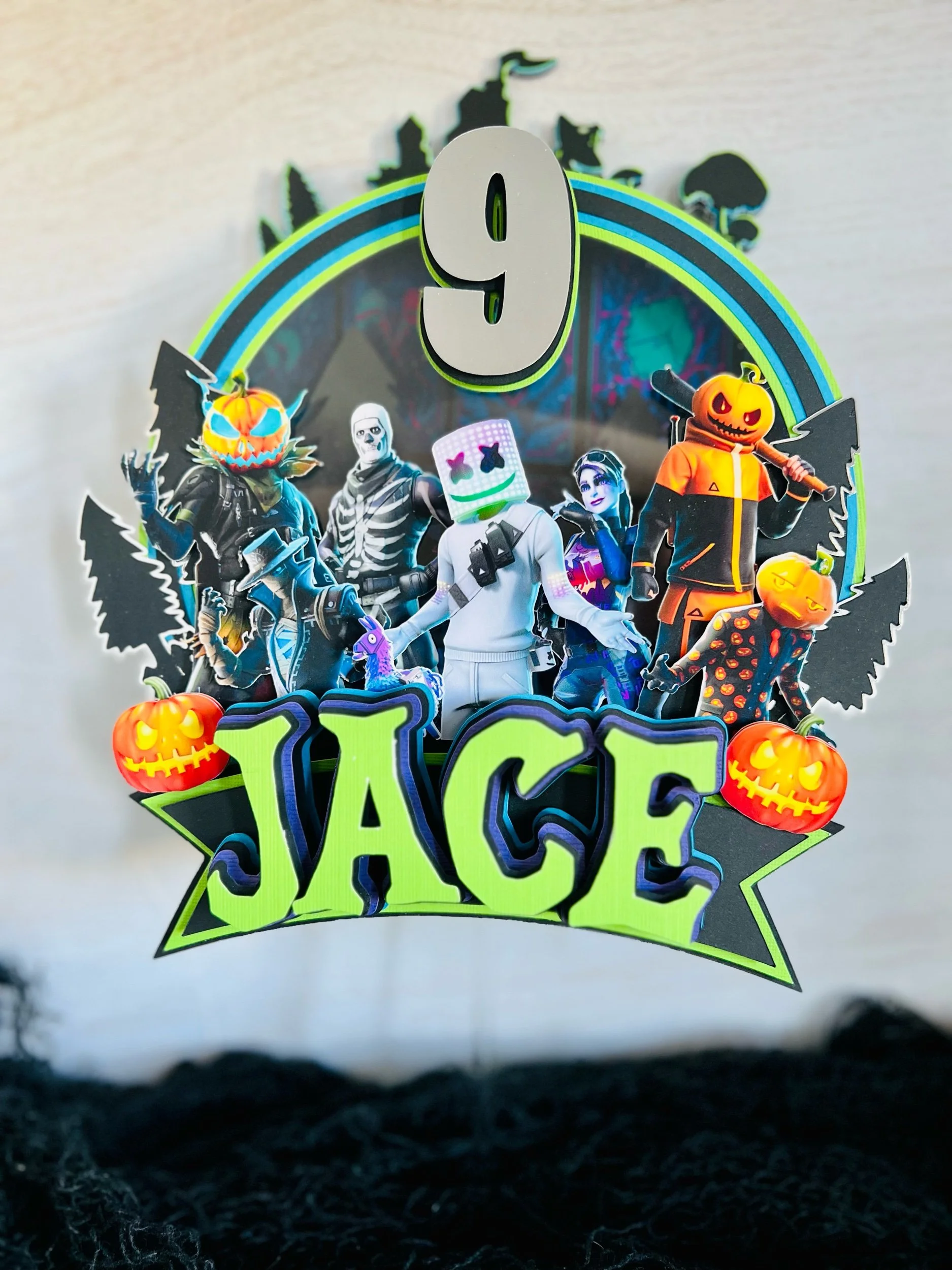 gamer fortnite cake topper