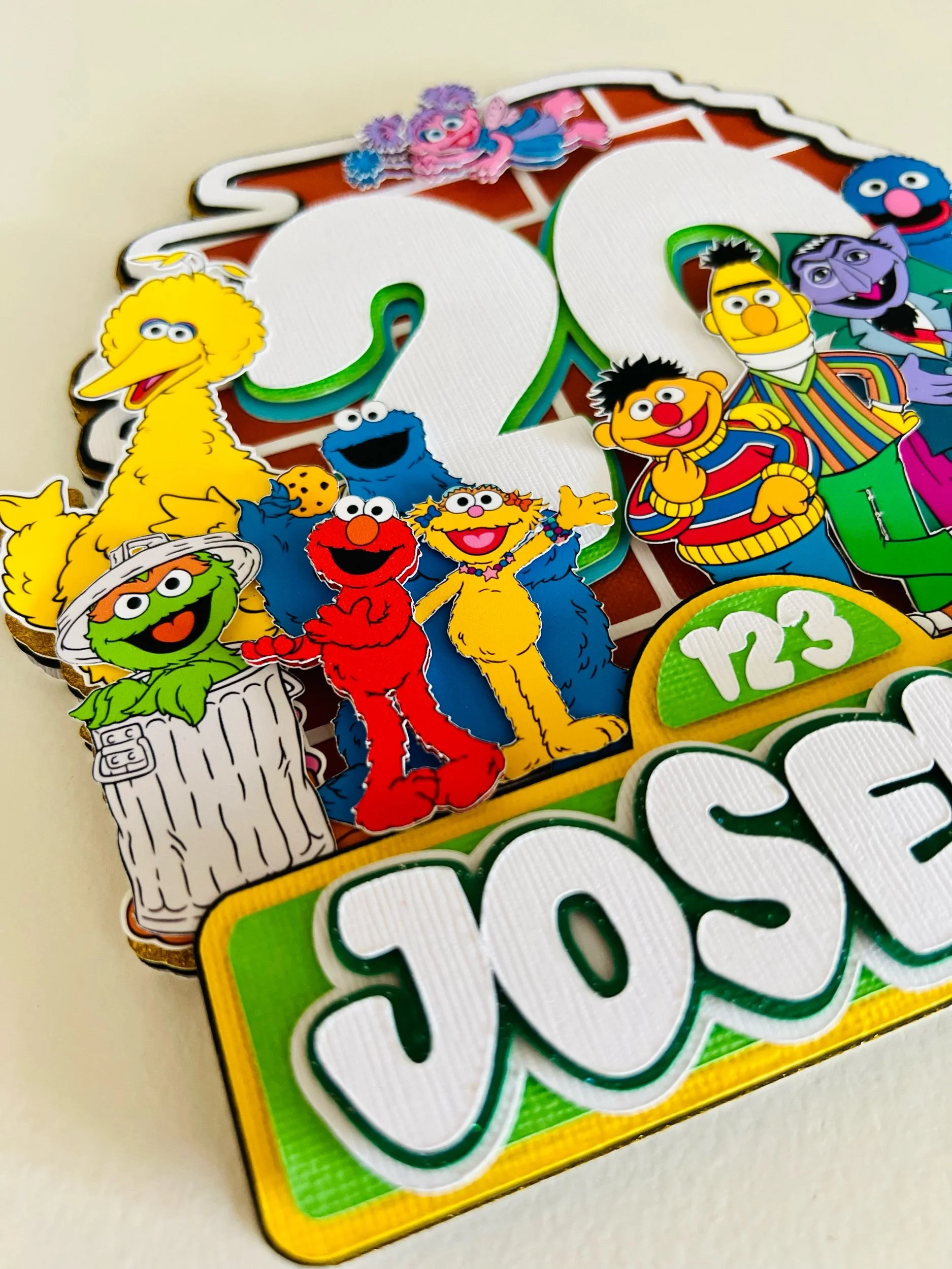 personalized sesame street cake topper