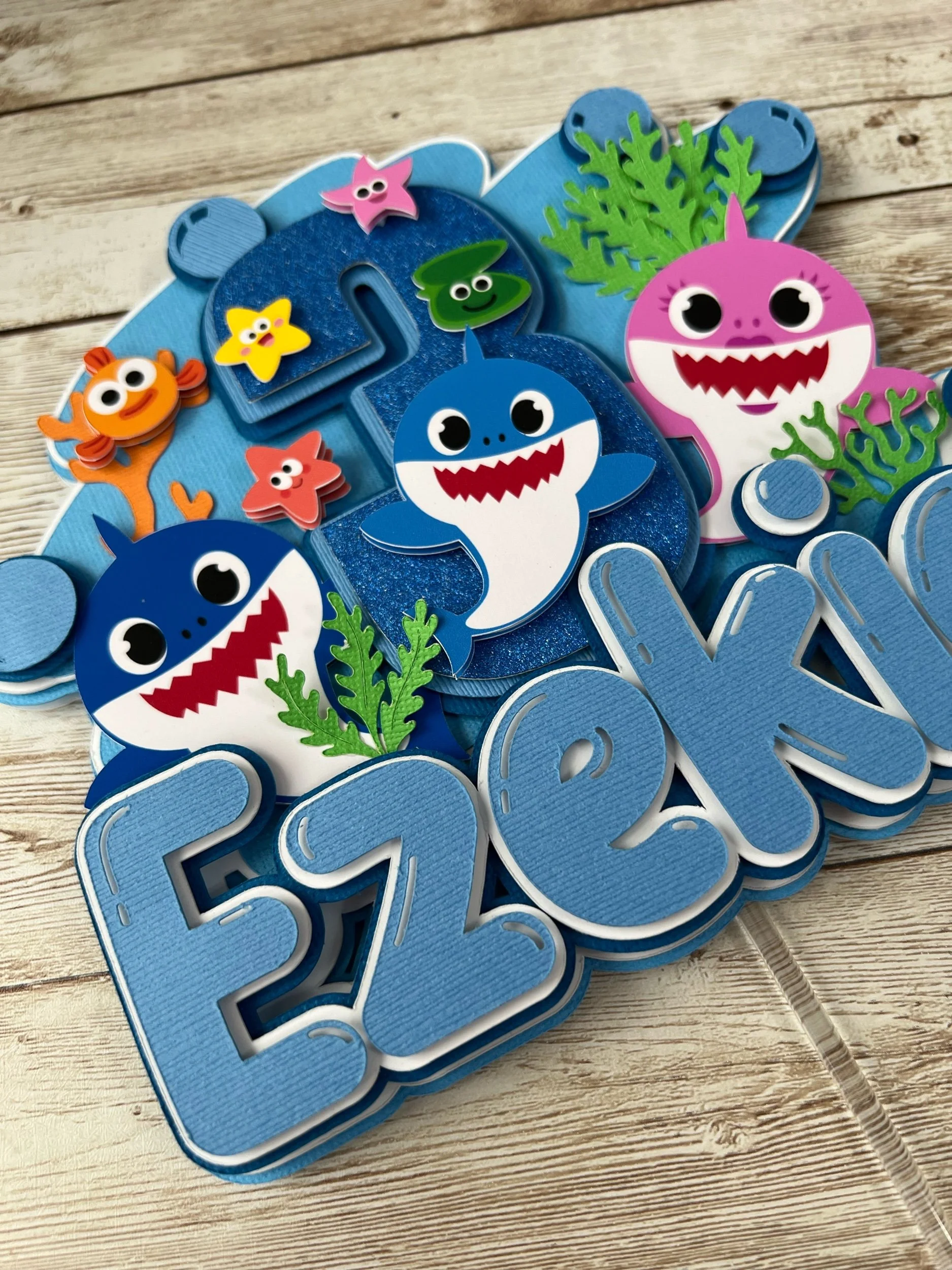 baby shark cake topper