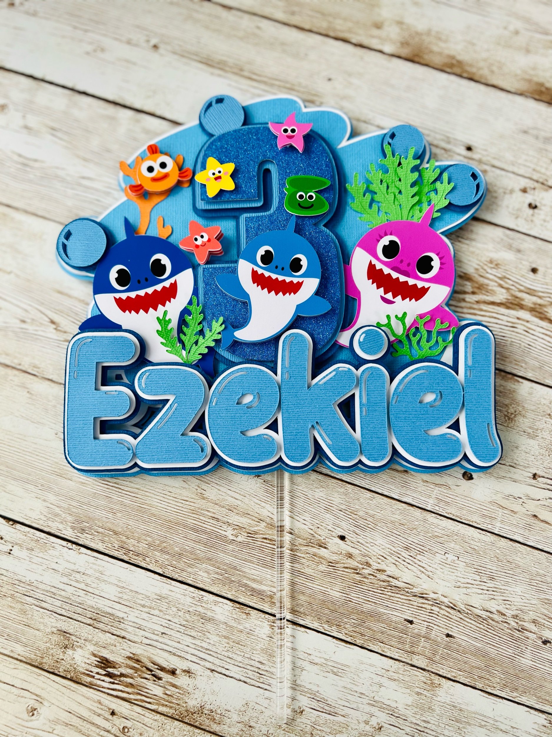 Personalized Baby Shark Cake Topper