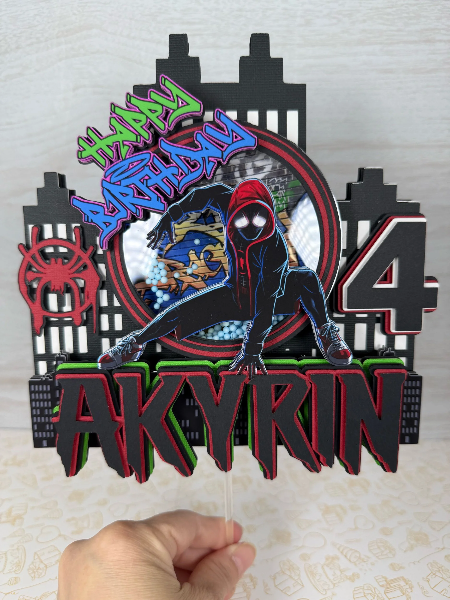 miles Morales cake topper