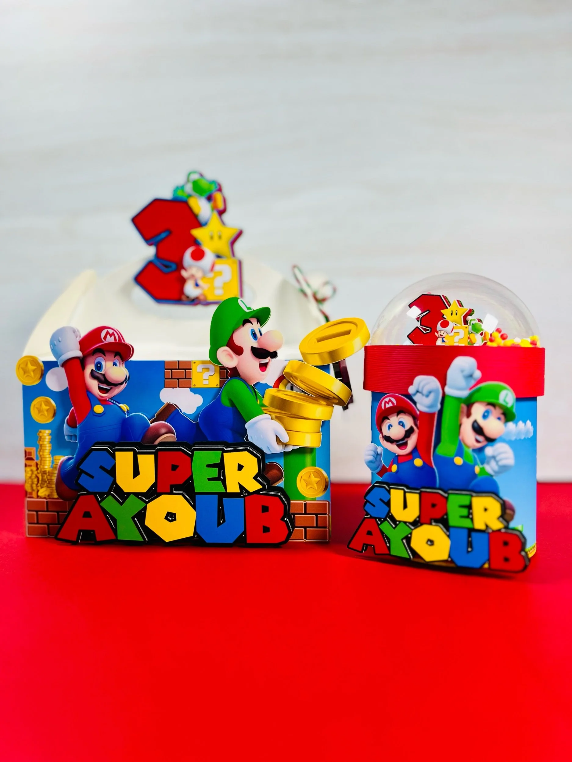 personalized super mario favor boxes