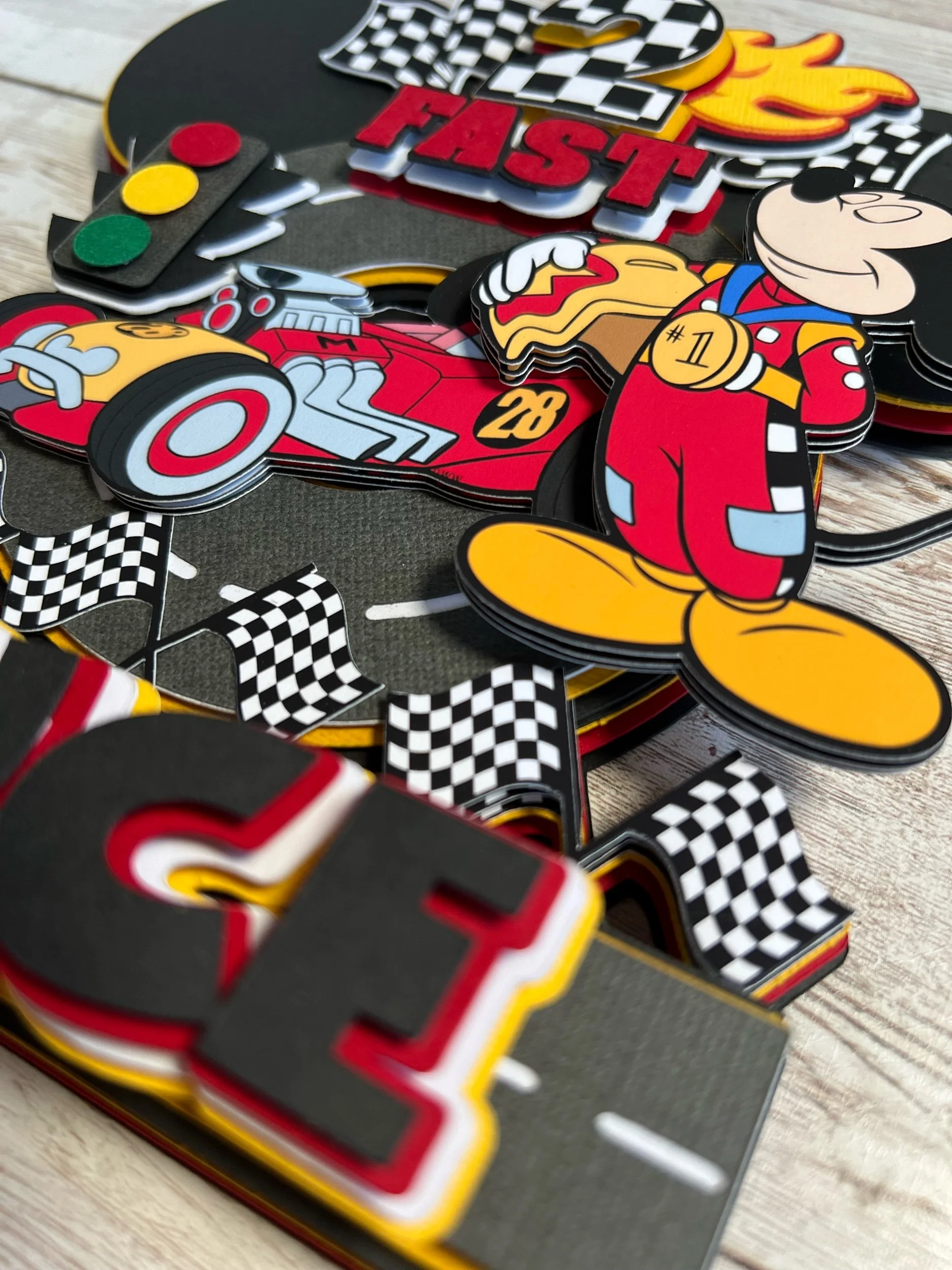 mickey mouse and the roadster racers cake topper