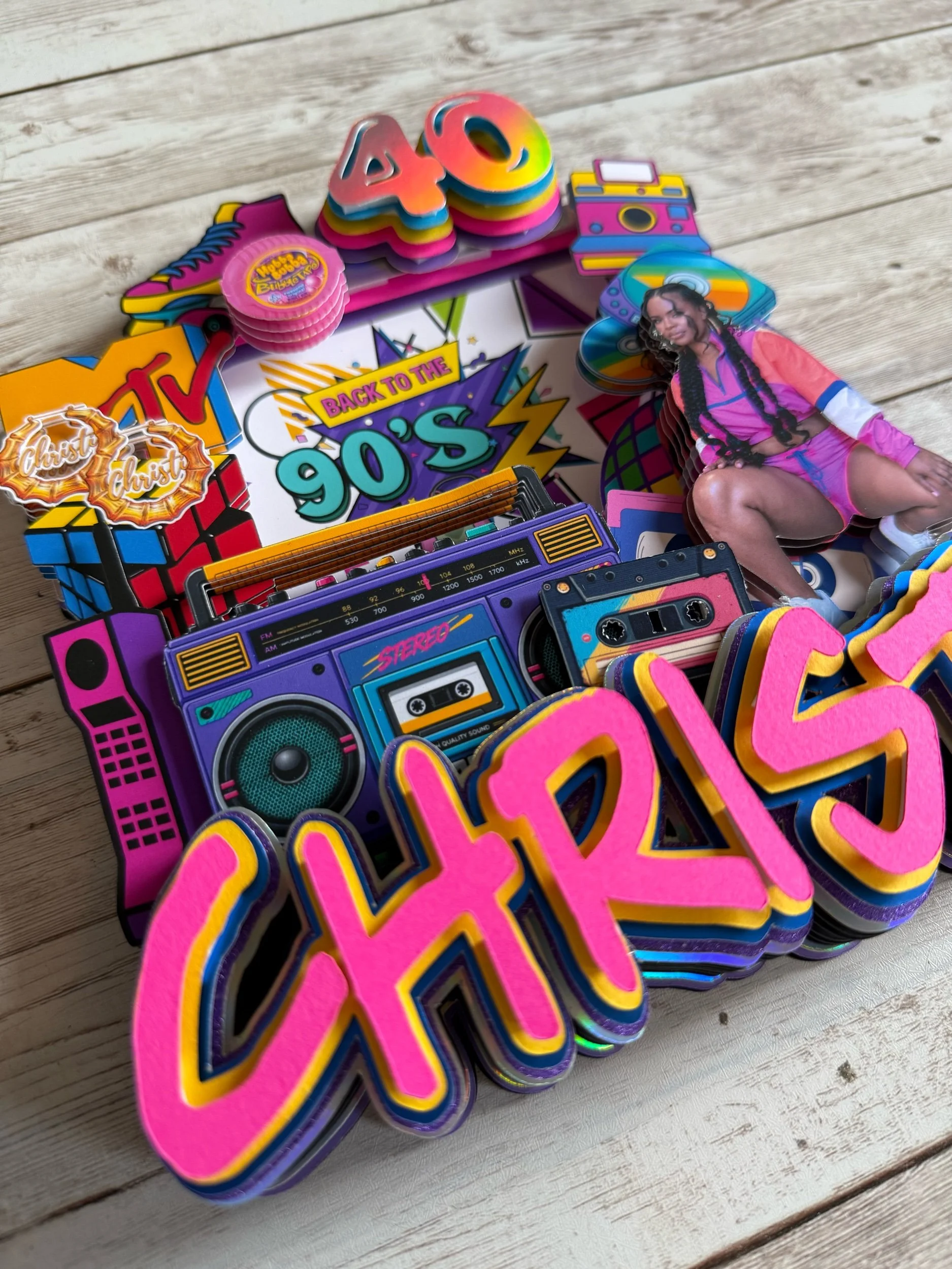 90s cake topper