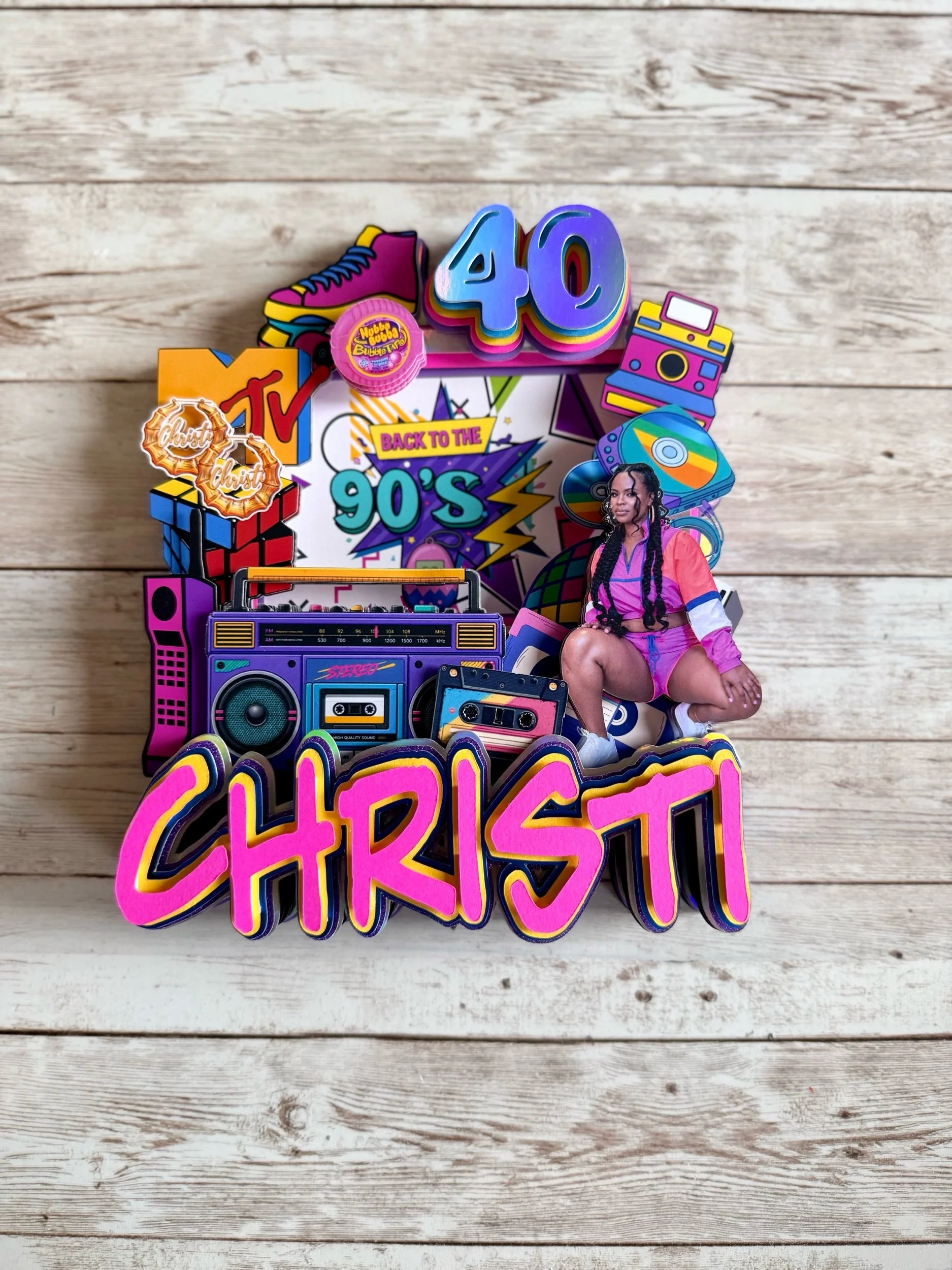 80s cake topper