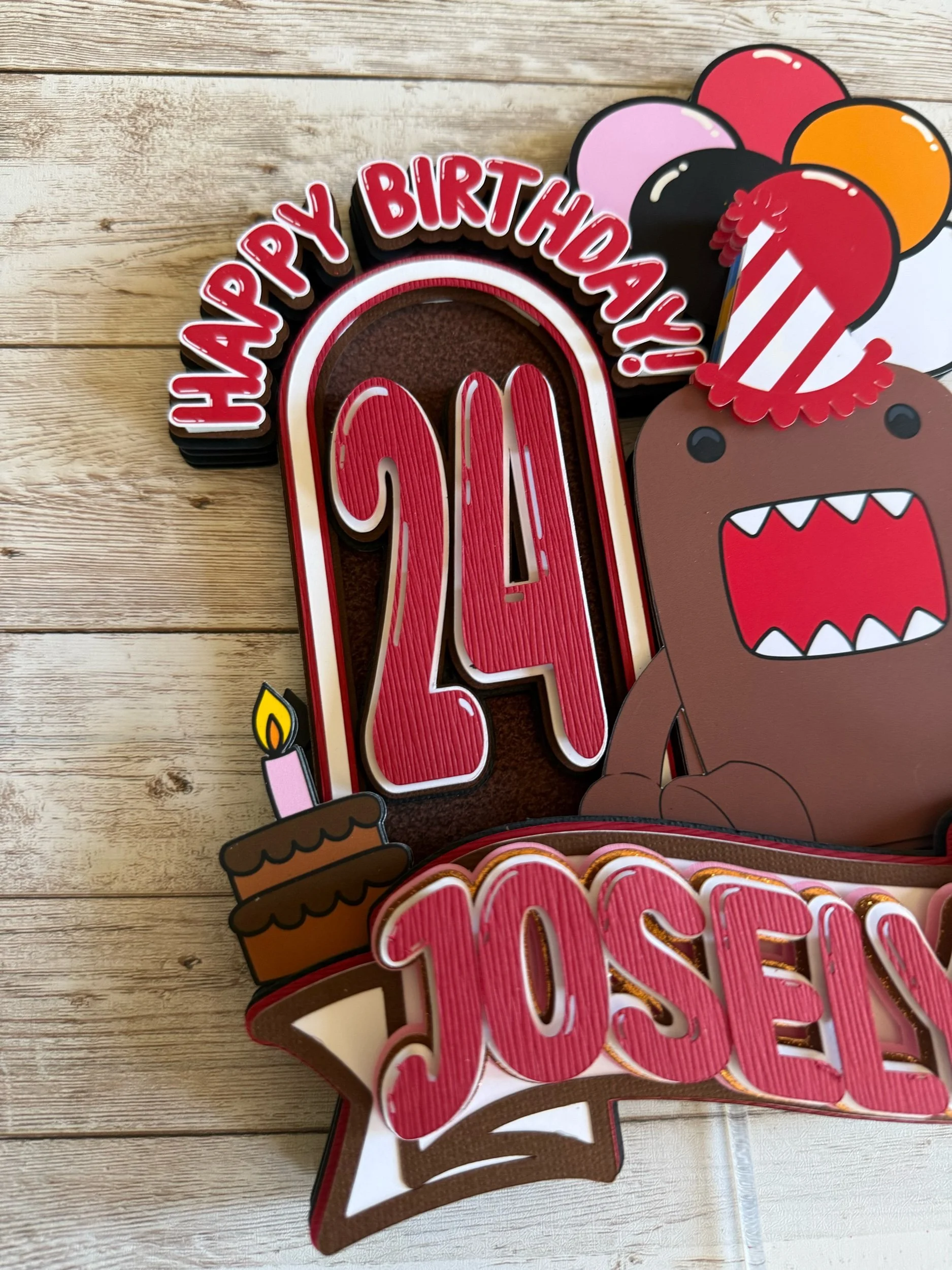 birthday domo cake topper