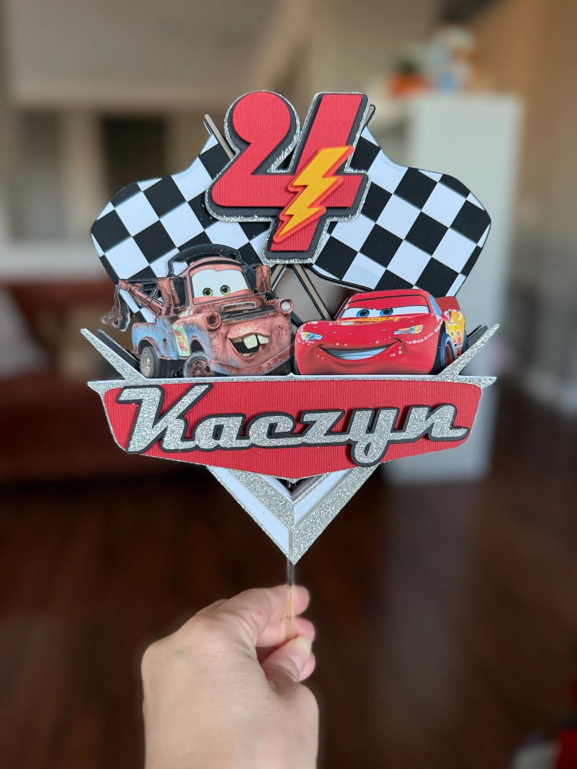 Personalized Cars Cake Topper