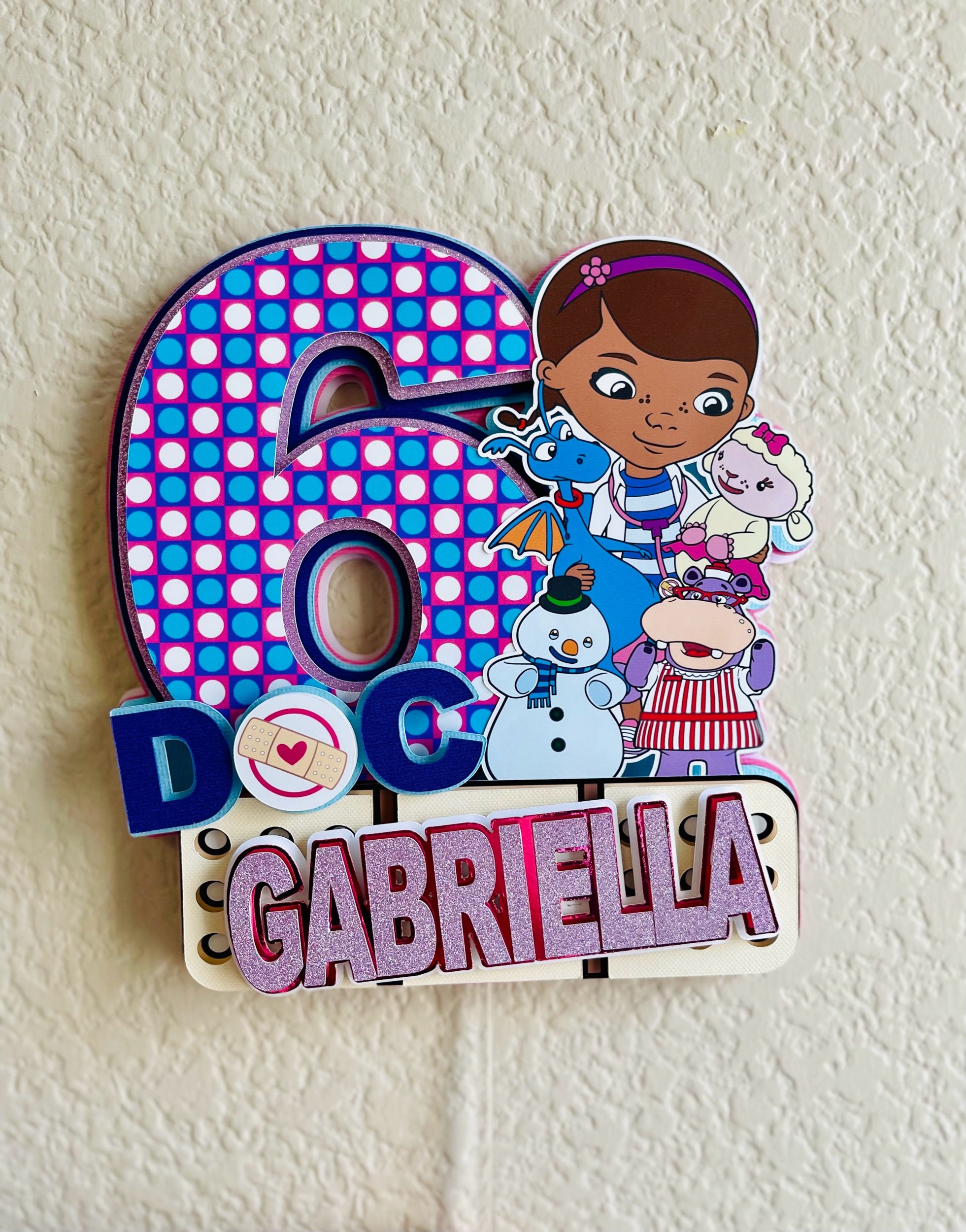 Doc McStuffing cake topper