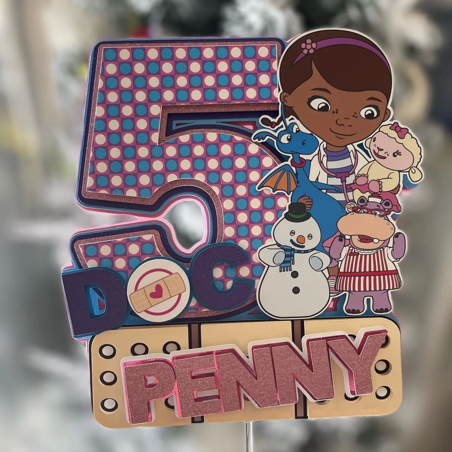 Personalized Doc McStuffing Cake Topper