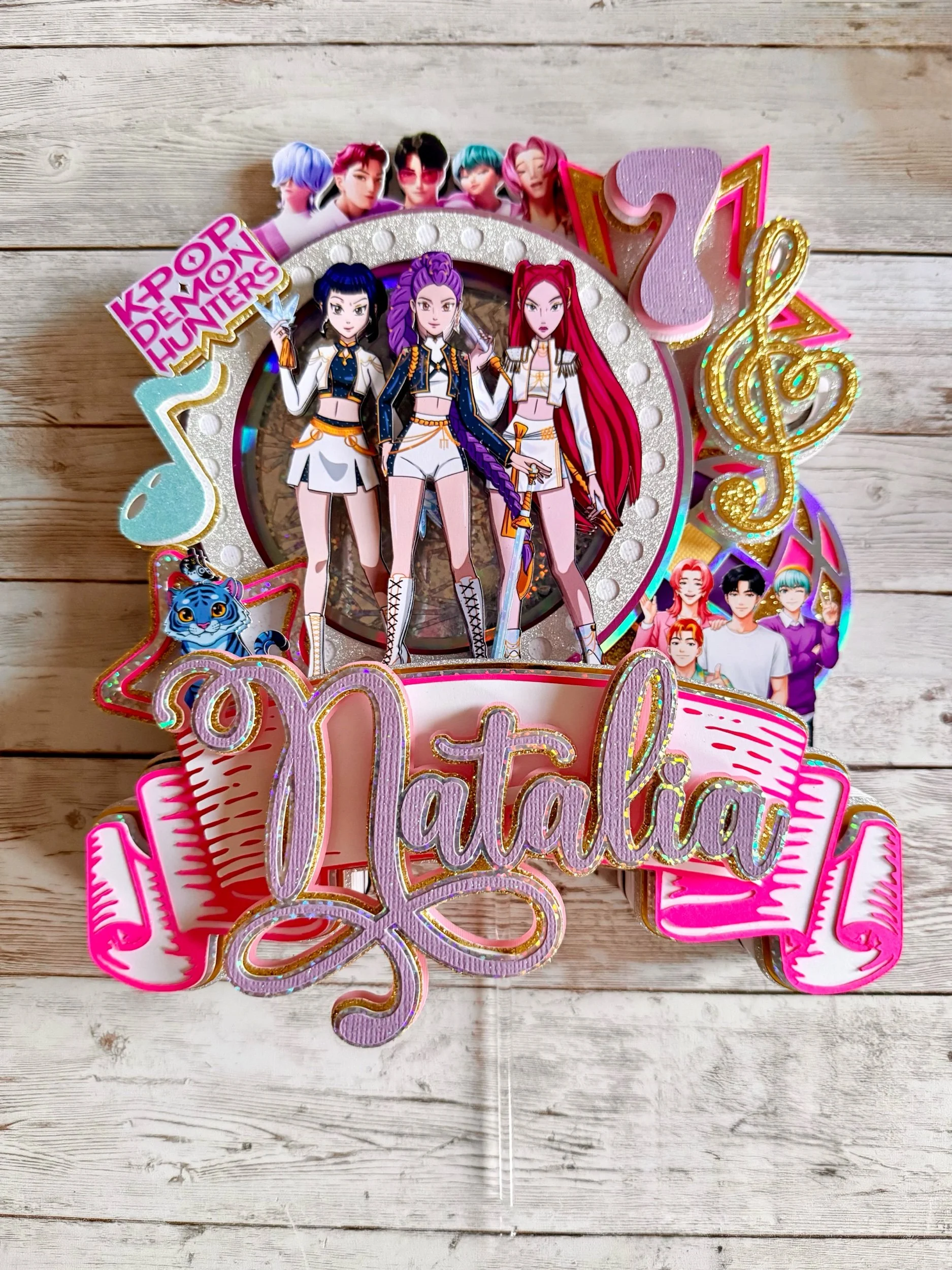 K-Pop demon hunters cake topper