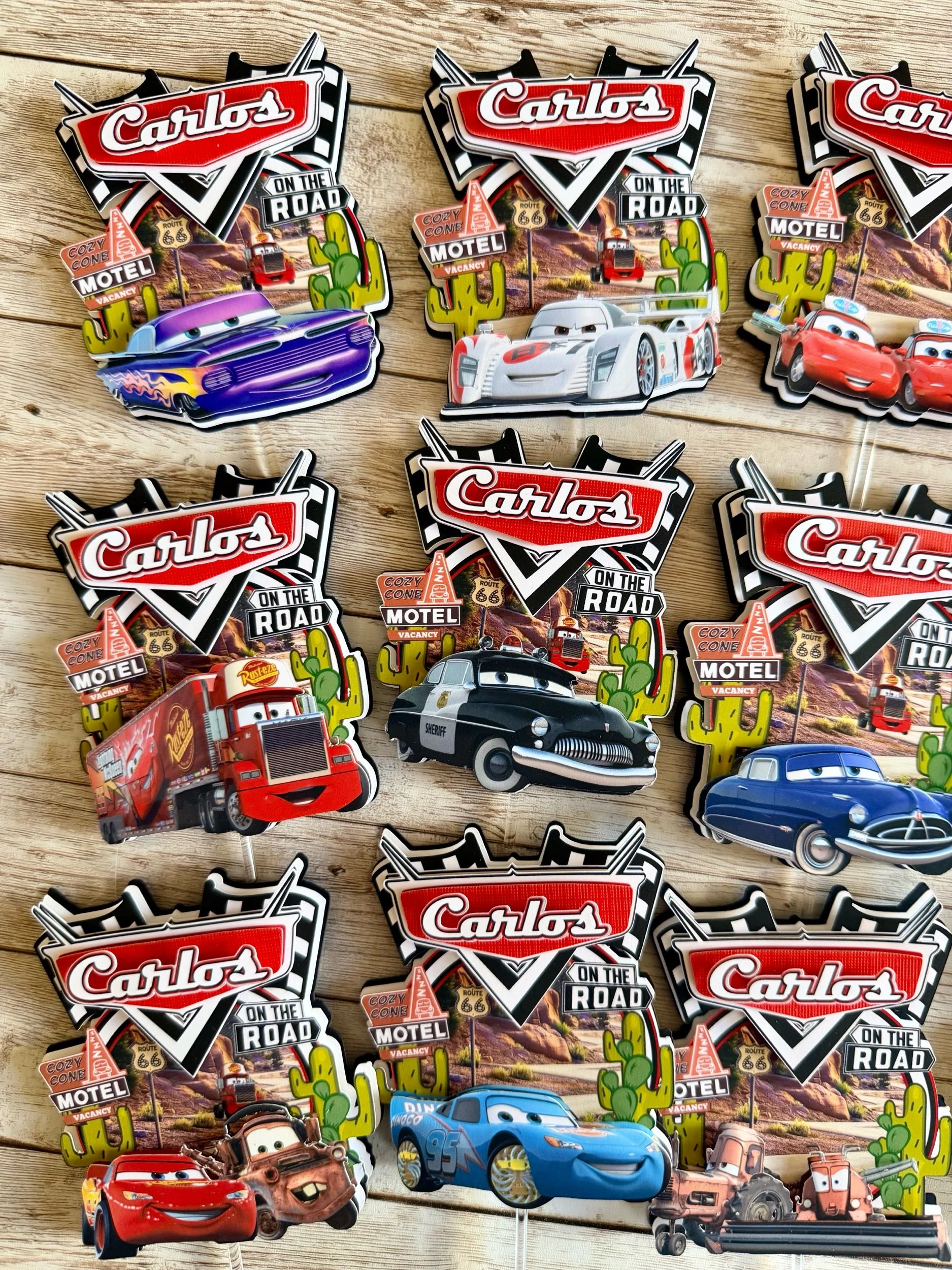 3d cars cupcake toppers
