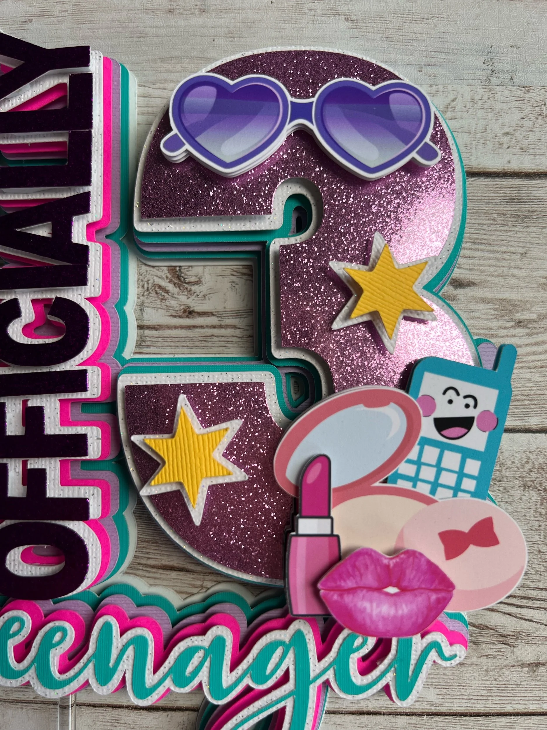 threenager cake topper