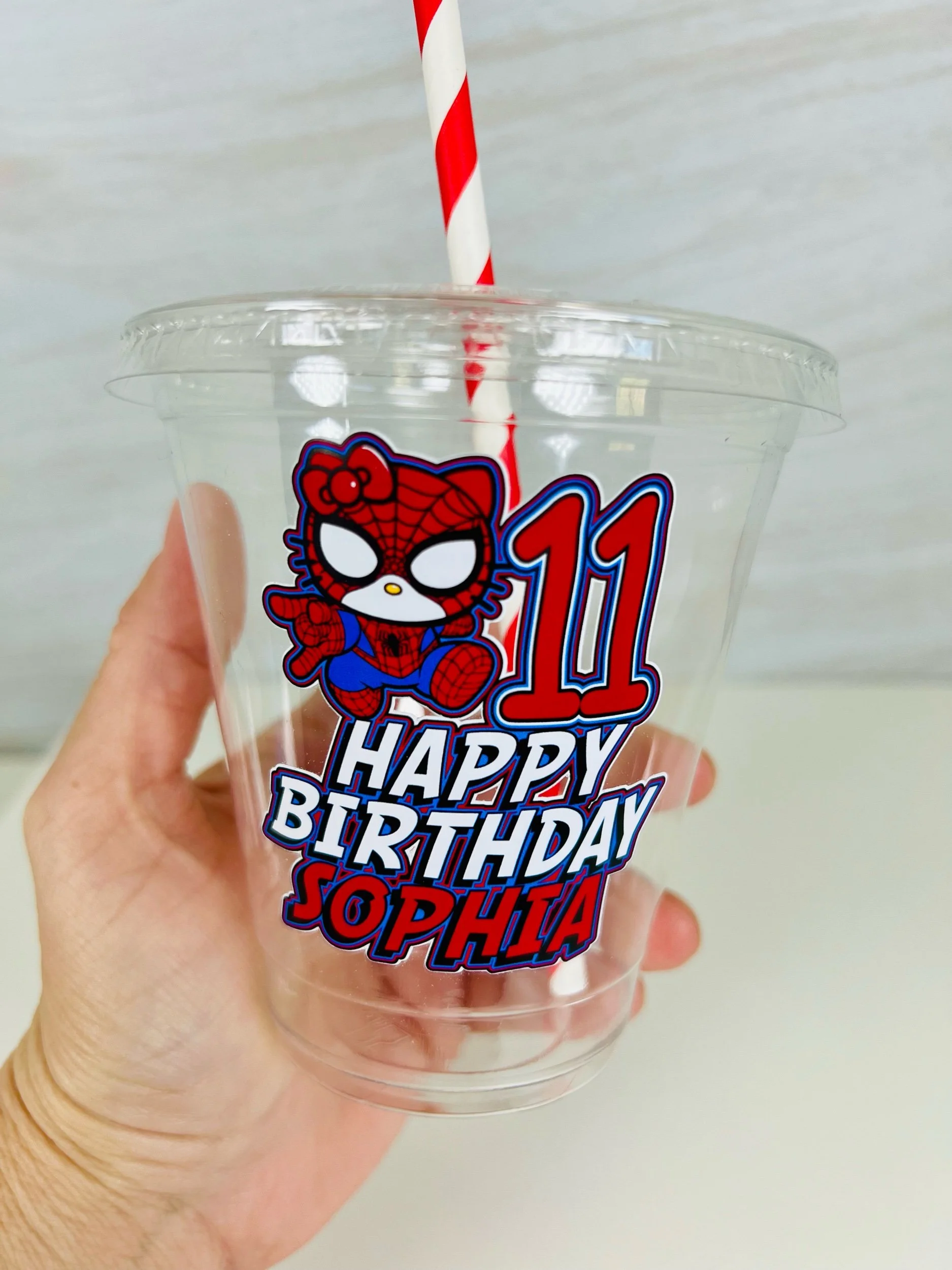 hello kitty Spiderman cups