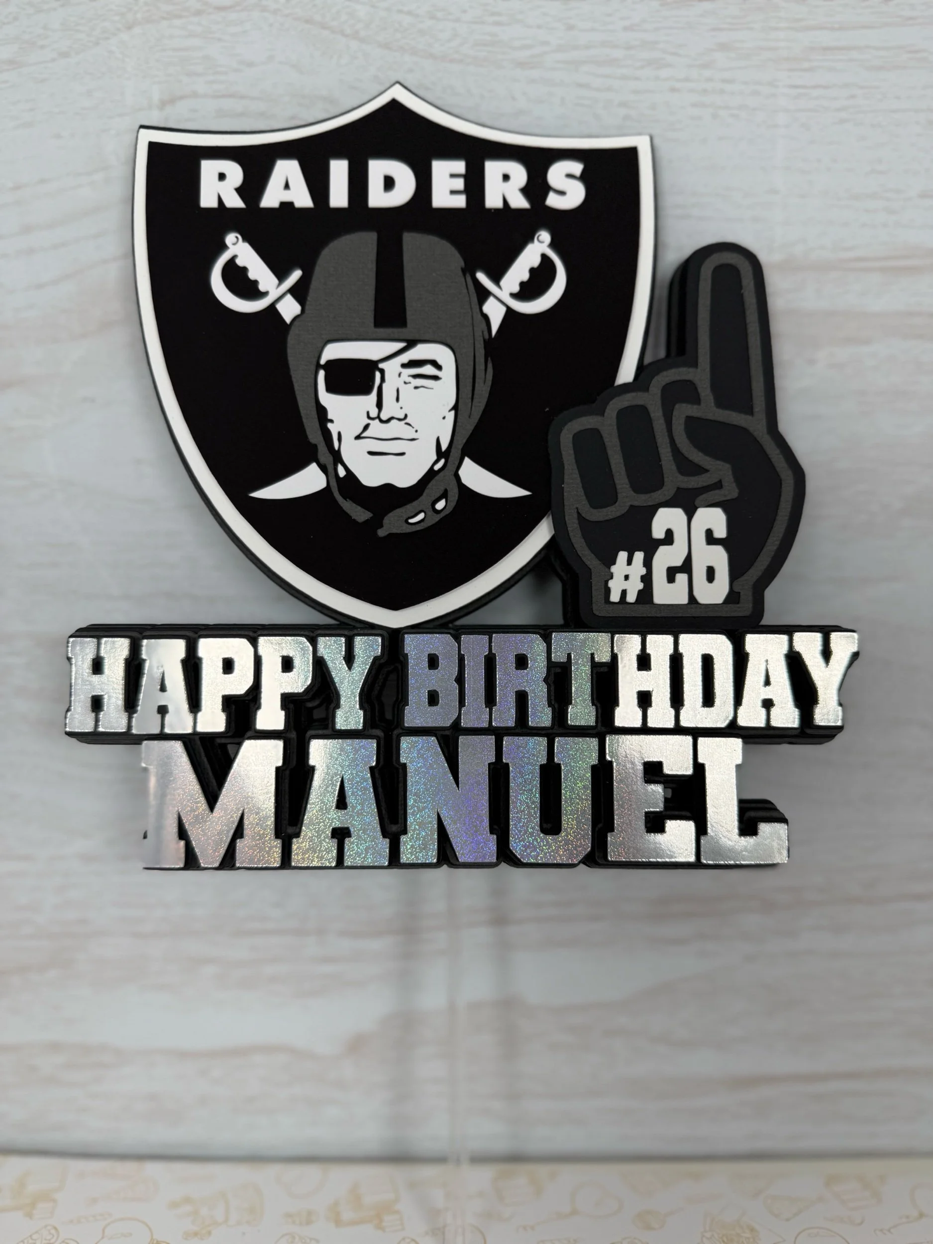 raiders cake topper