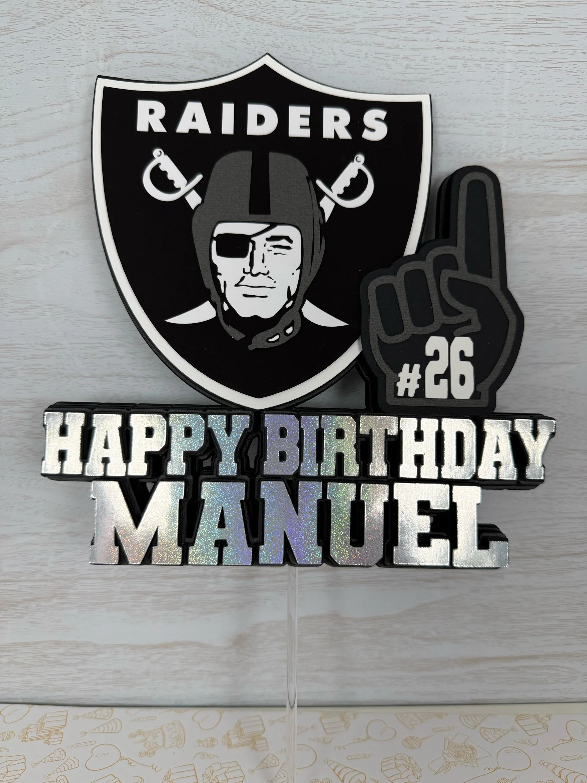 raiders cake topper