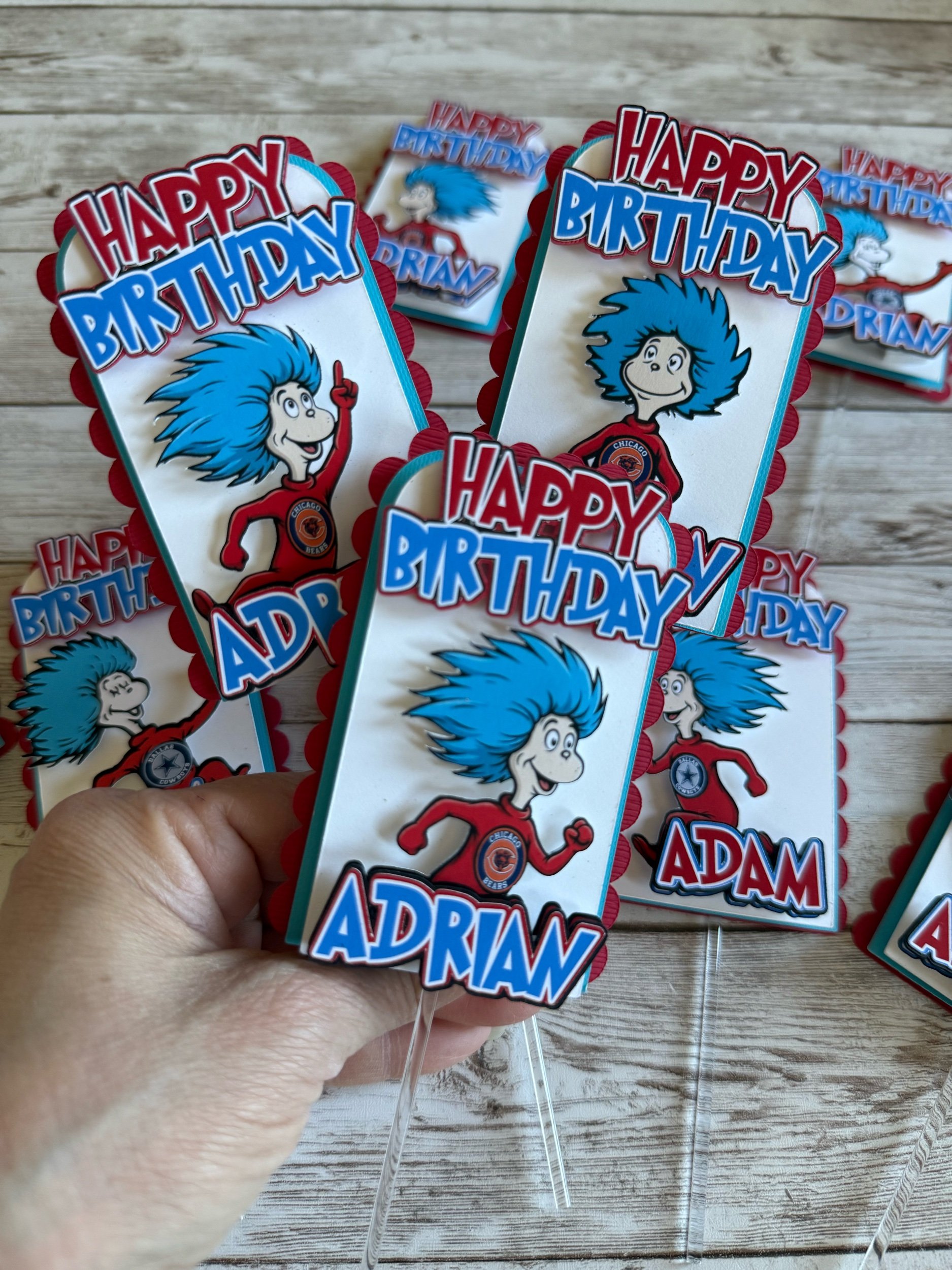 thing 1 thing 2 cupcake toppers