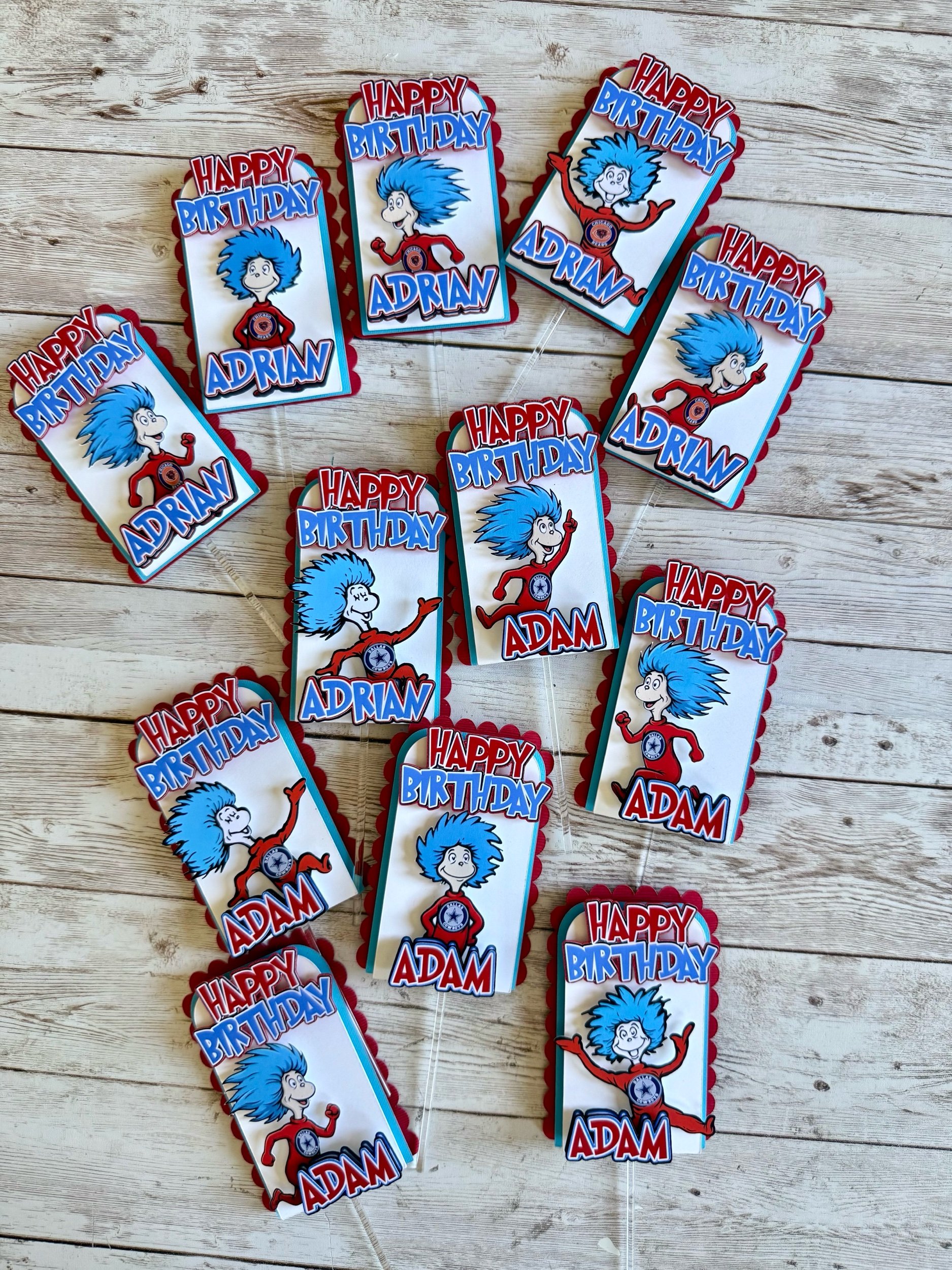 cat in the hat cupcake toppers