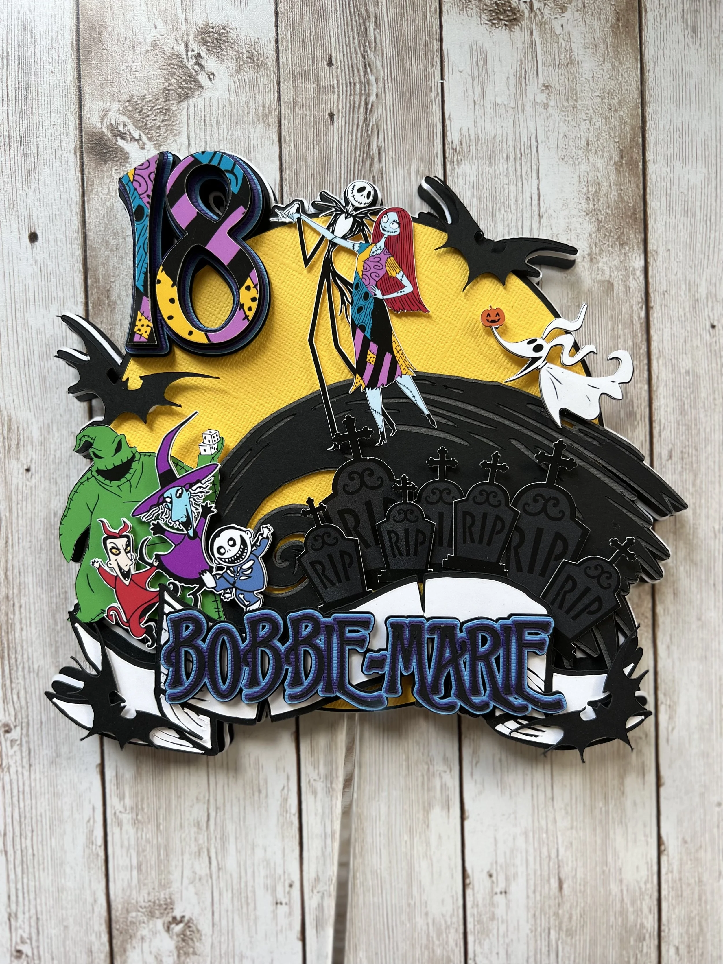 nightmare before christmas cake topper