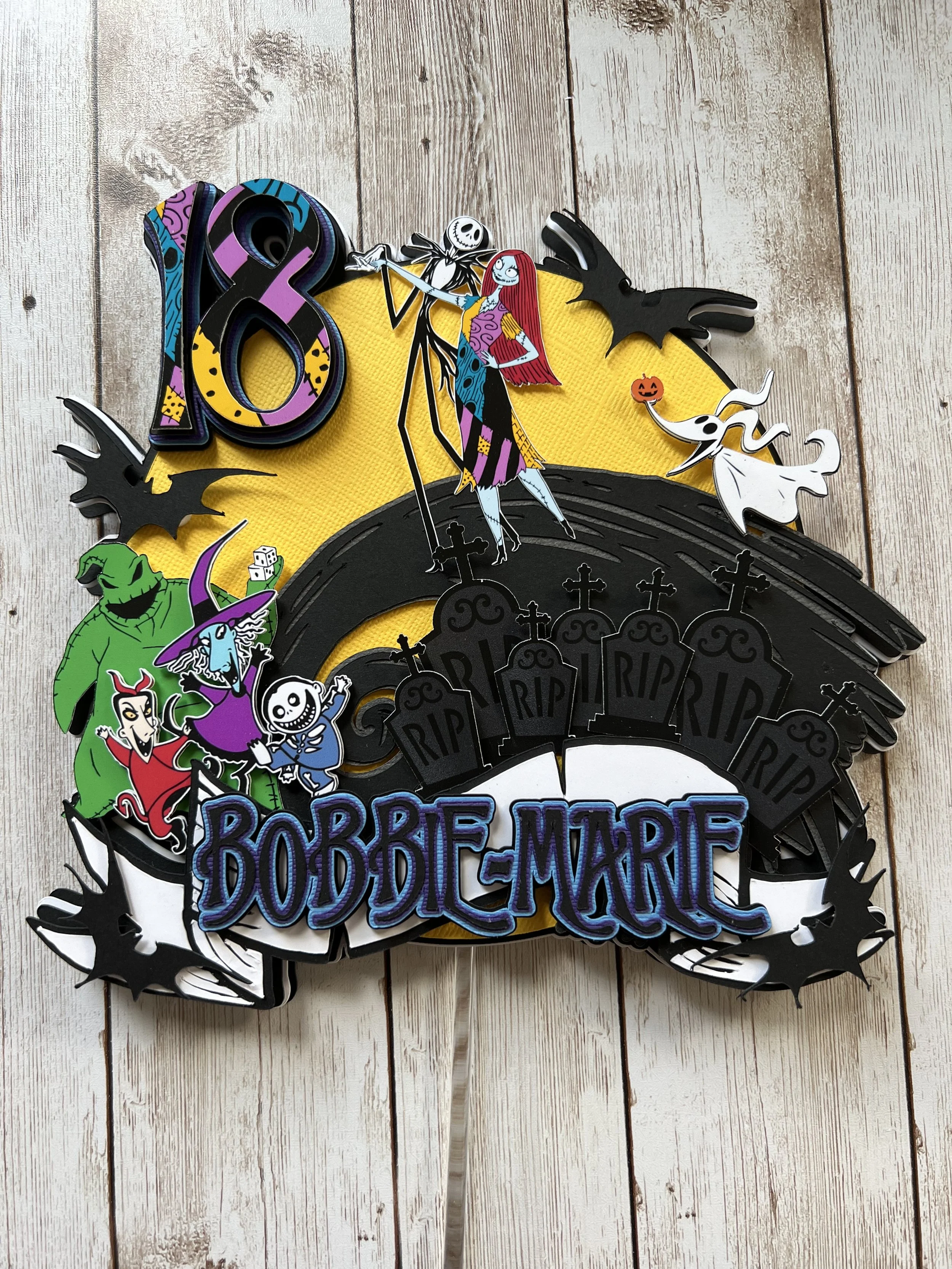 the nightmare before christmas cake topper