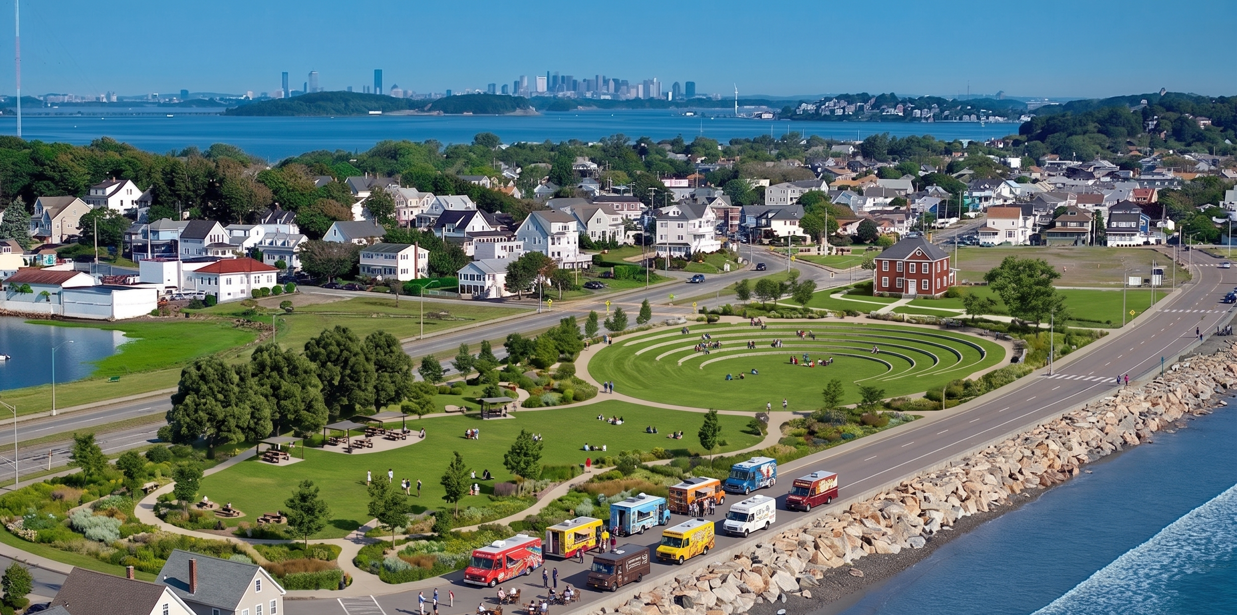 Rendering of the Nantasket Community Green: concept only