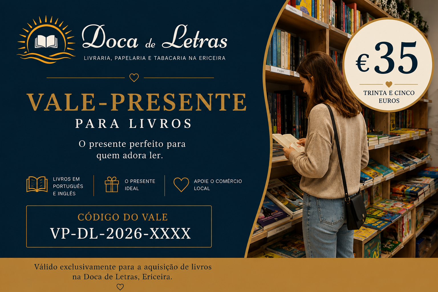 Vale-Presente para Livros €35