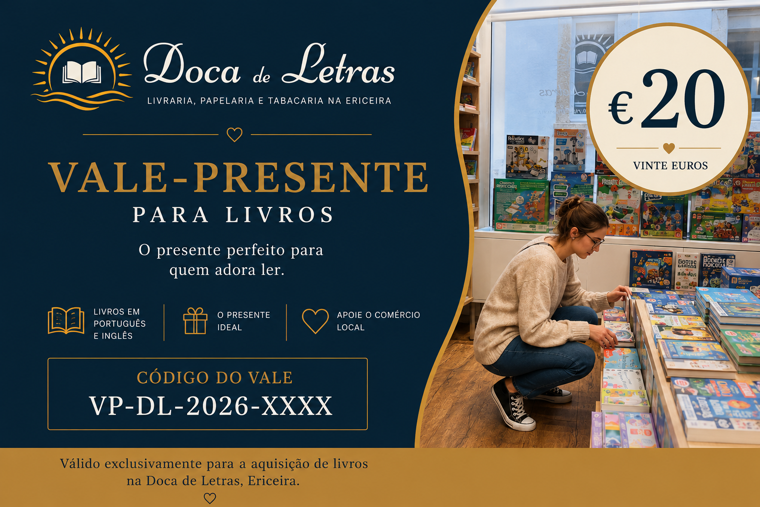 Vale-Presente para Livros €20