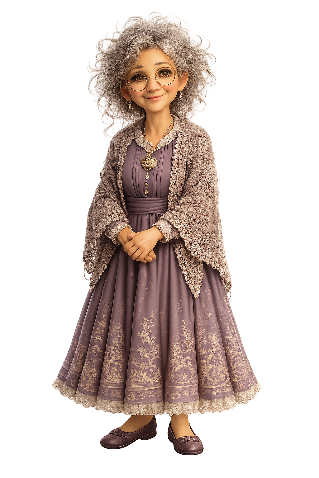 Mrs. Erkelderkel, the mysterious owner of the Enchanted Trinket Shop in the Sophie Glendale children's fantasy adventure series.