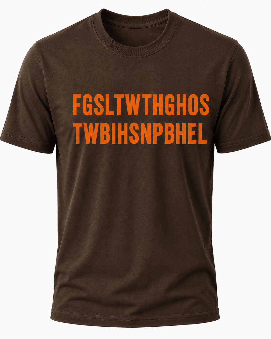 Dark Brown Christian T-shirt featuring the "Hidden Message" design inspired by John 3:16, using a hidden acronym to reveal the Gospel message of God's love and salvation through Jesus Christ.