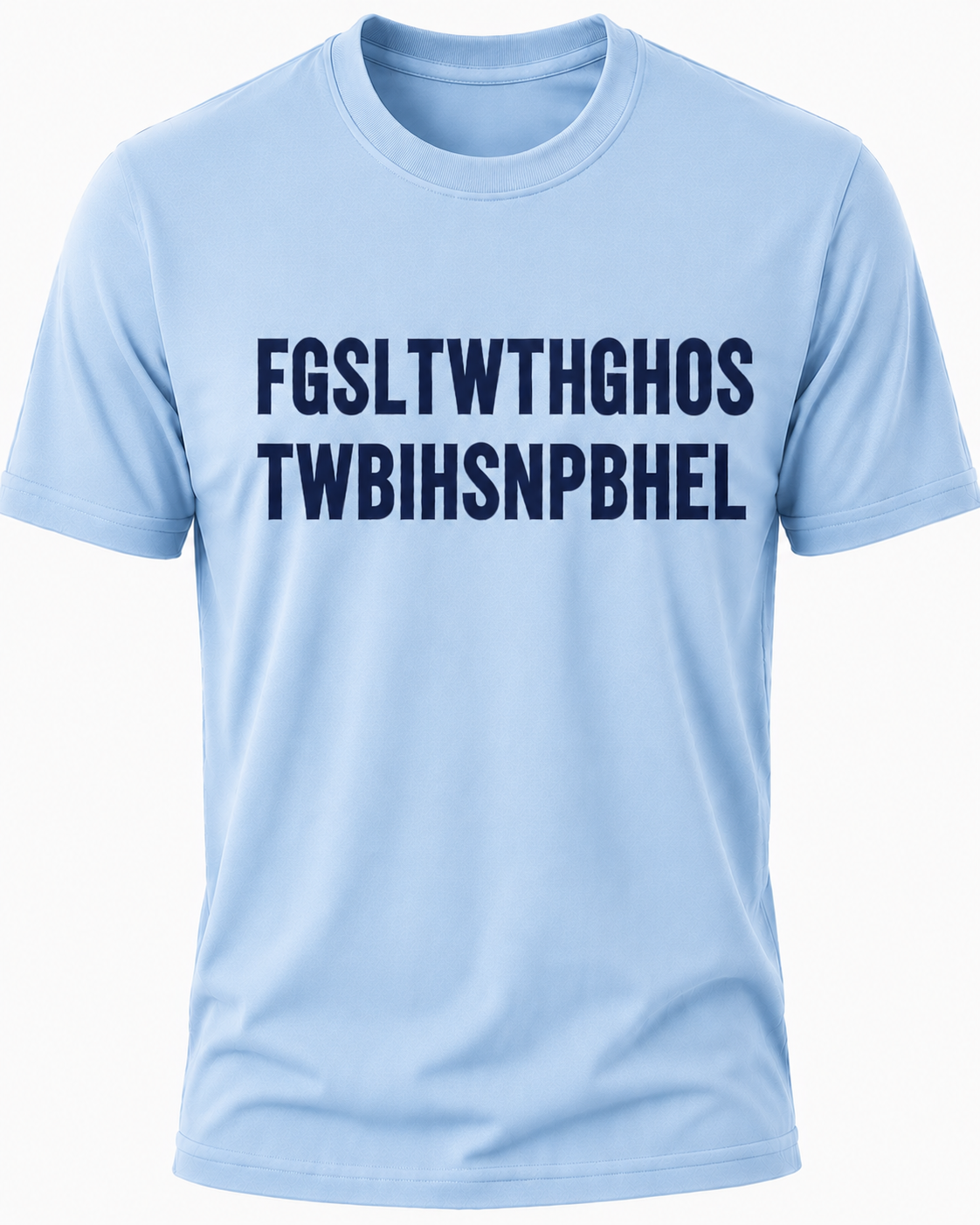 Light Blue Christian T-shirt featuring the "Hidden Message" design inspired by John 3:16, using a hidden acronym to reveal the Gospel message of God's love and salvation through Jesus Christ.