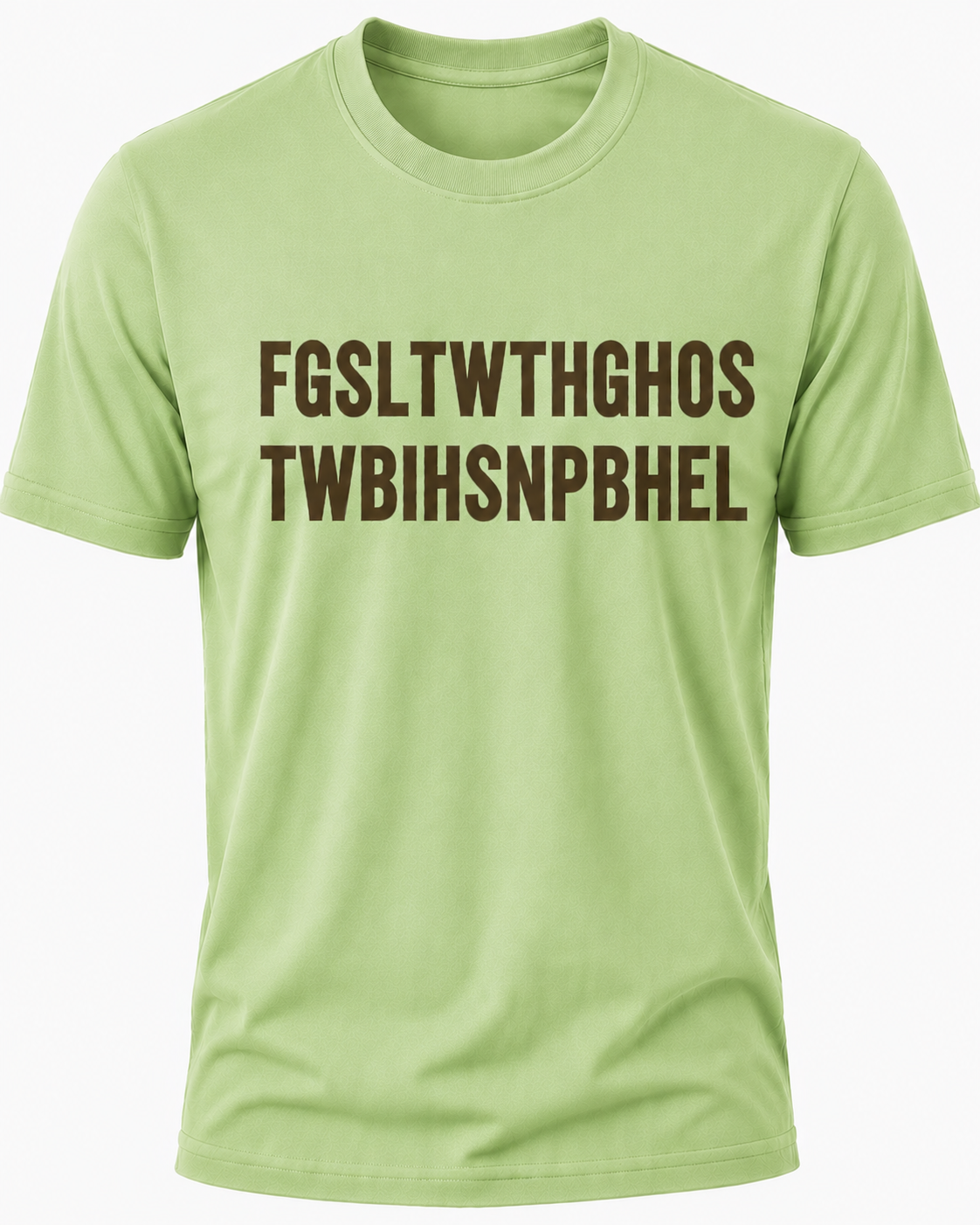 Light Green Christian T-shirt featuring the "Hidden Message" design inspired by John 3:16, using a hidden acronym to reveal the Gospel message of God's love and salvation through Jesus Christ.