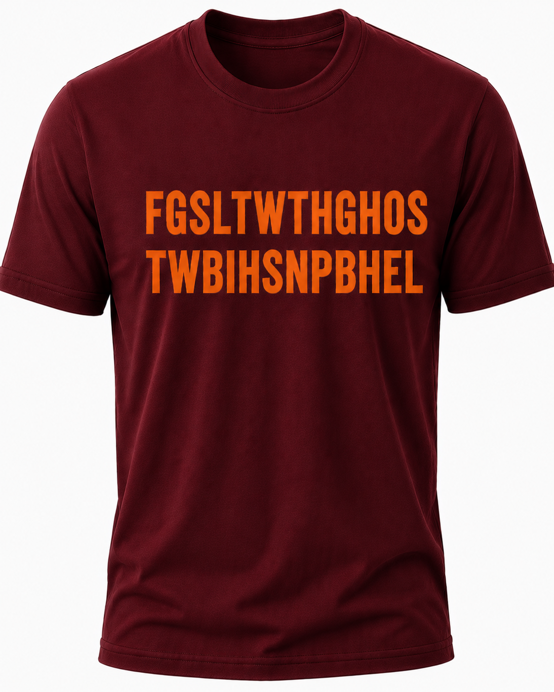 Dark Red Christian T-shirt featuring the "Hidden Message" design inspired by John 3:16, using a hidden acronym to reveal the Gospel message of God's love and salvation through Jesus Christ.