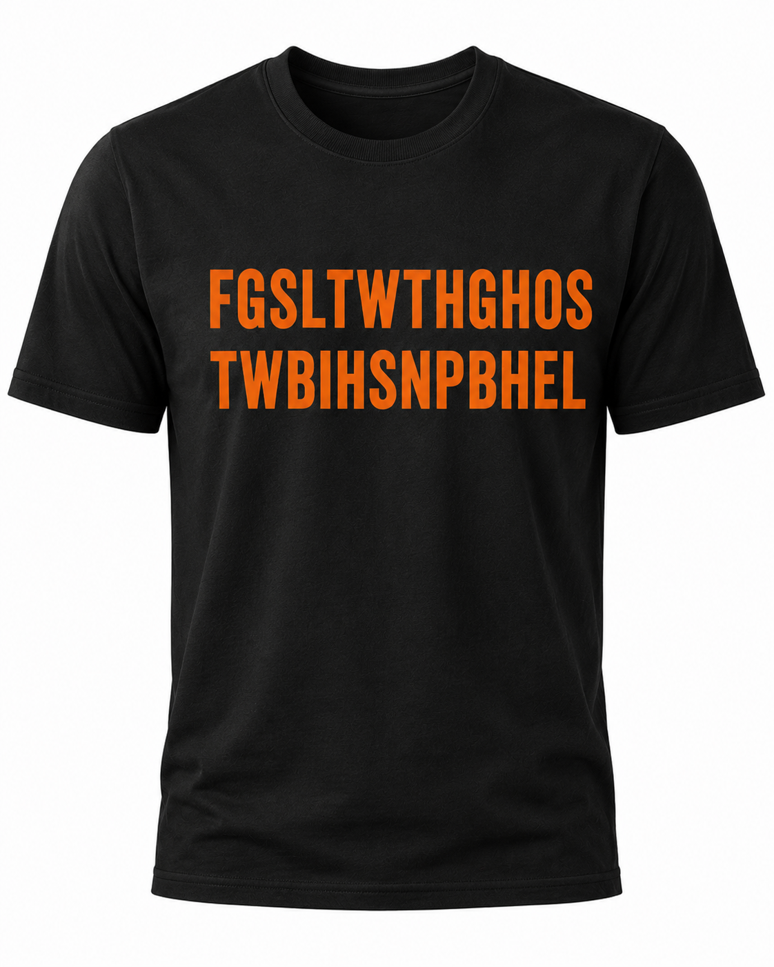 Black Christian T-shirt featuring the "Hidden Message" design inspired by John 3:16, using a hidden acronym to reveal the Gospel message of God's love and salvation through Jesus Christ.