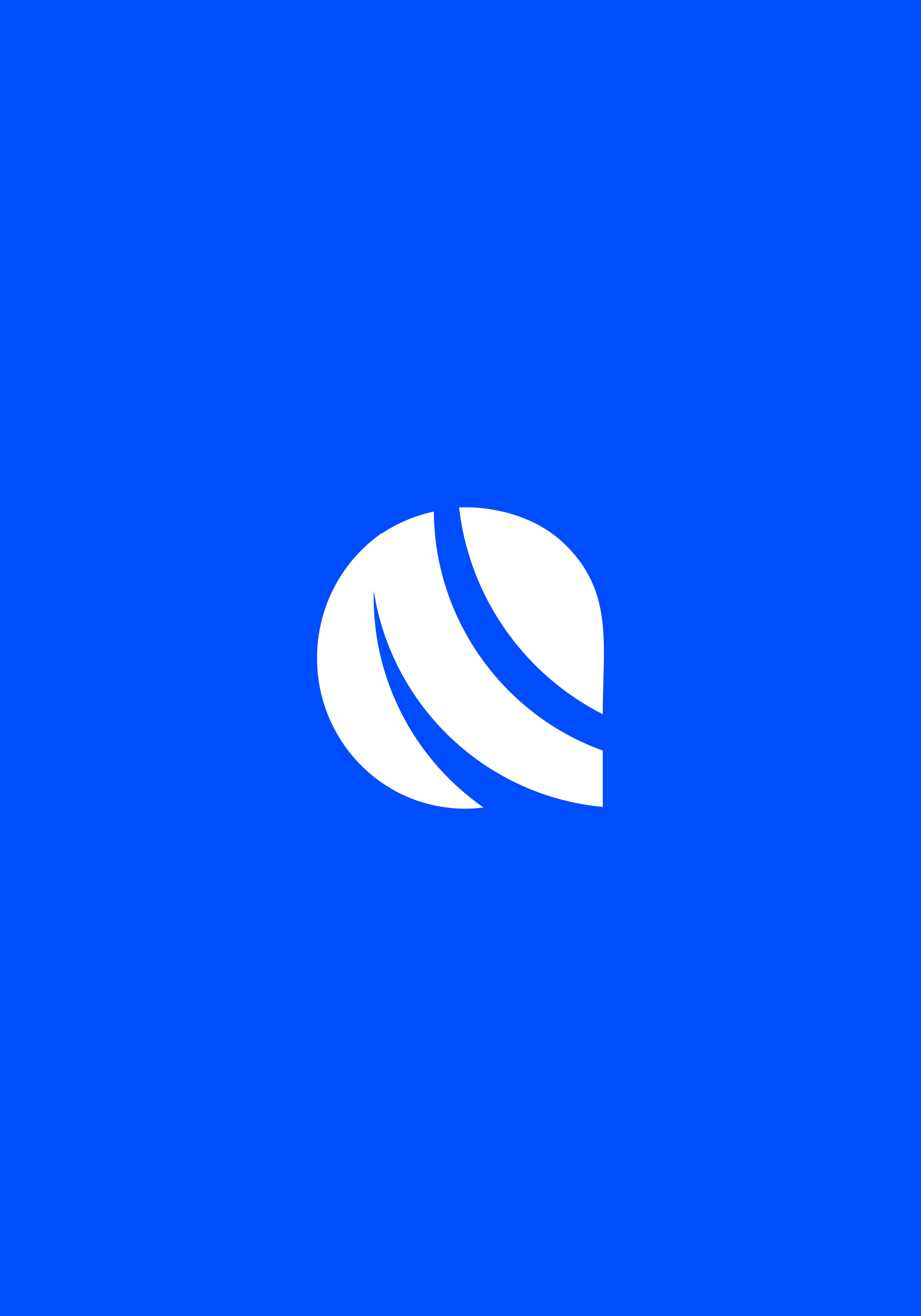 Logotipo branco de uma folha dentro de uma esfera, sobre fundo azul.