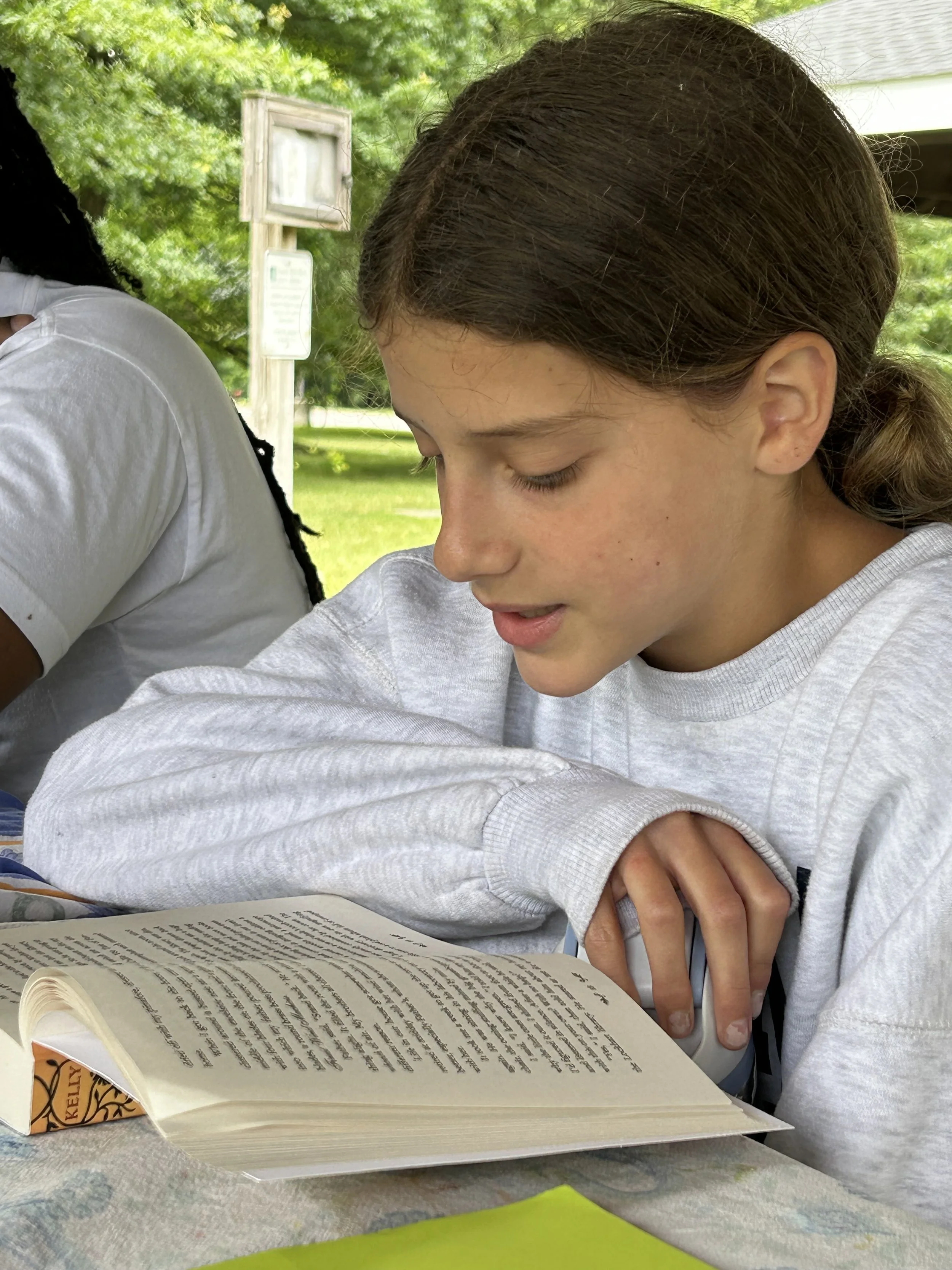 Reading aloud from The Evolution of Calpurnia Tate during Stories in Nature. 
