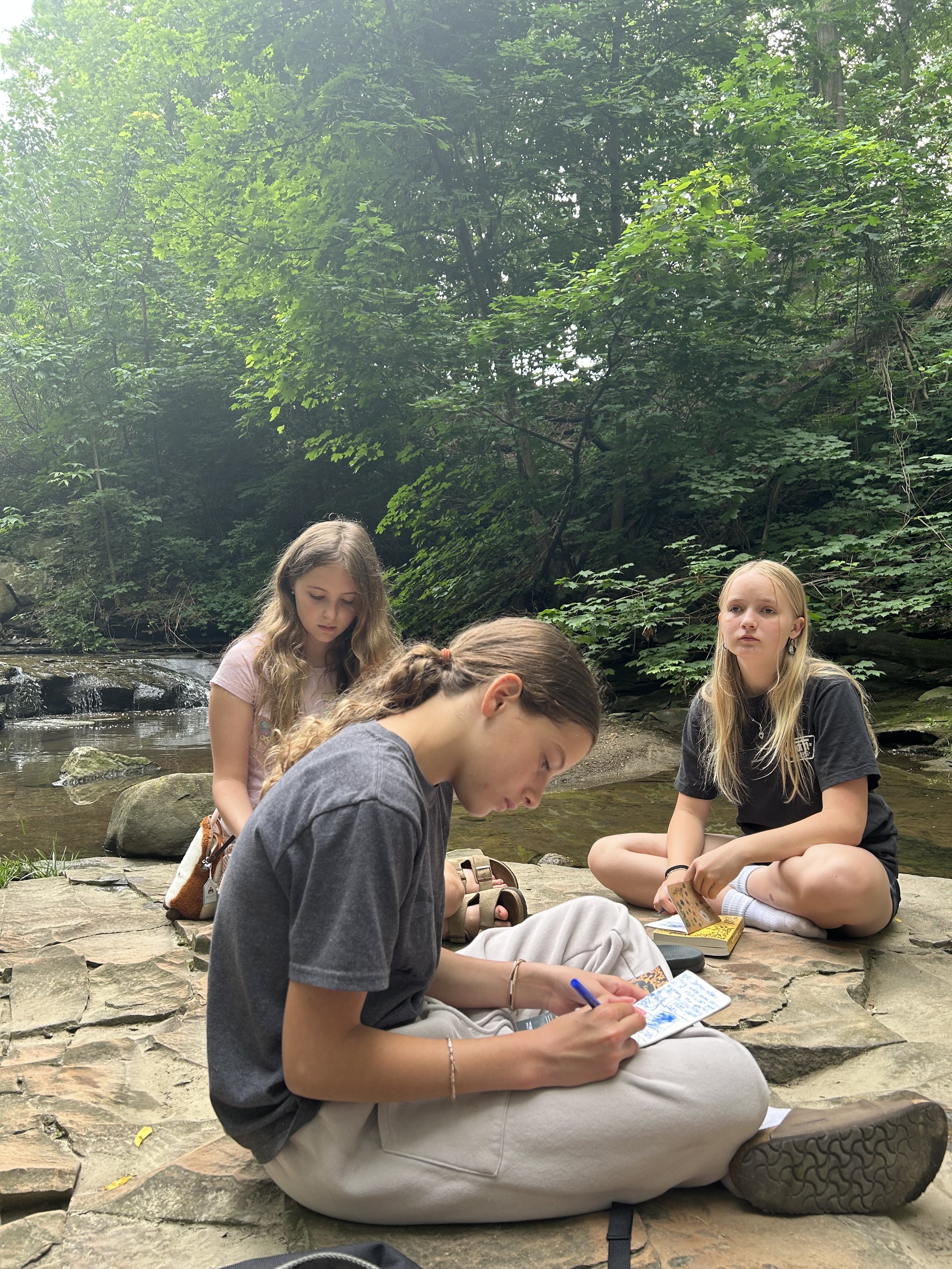 Nature journaling in Forest Hill Park. 