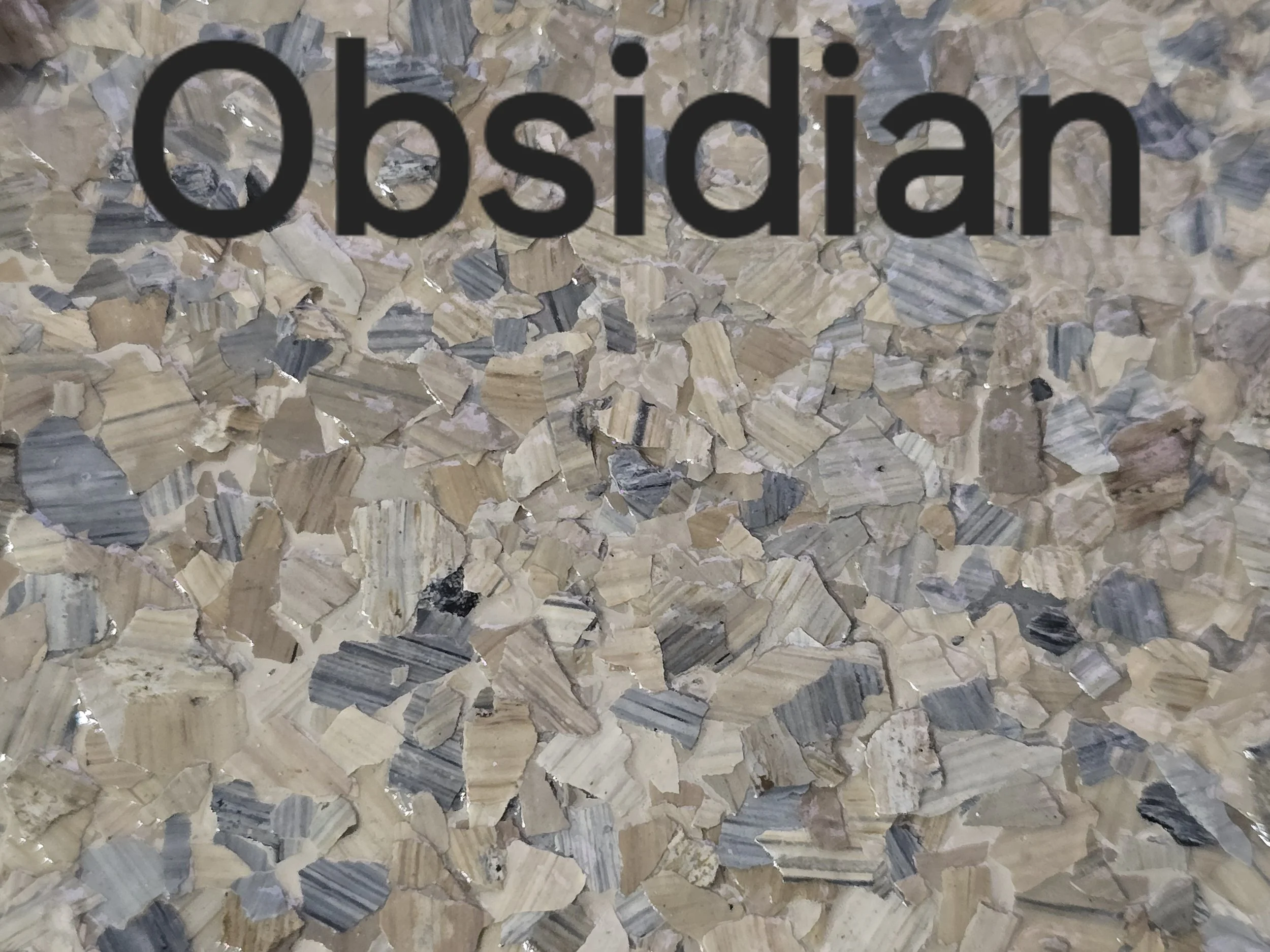 Obsidian colored vinyl flakes