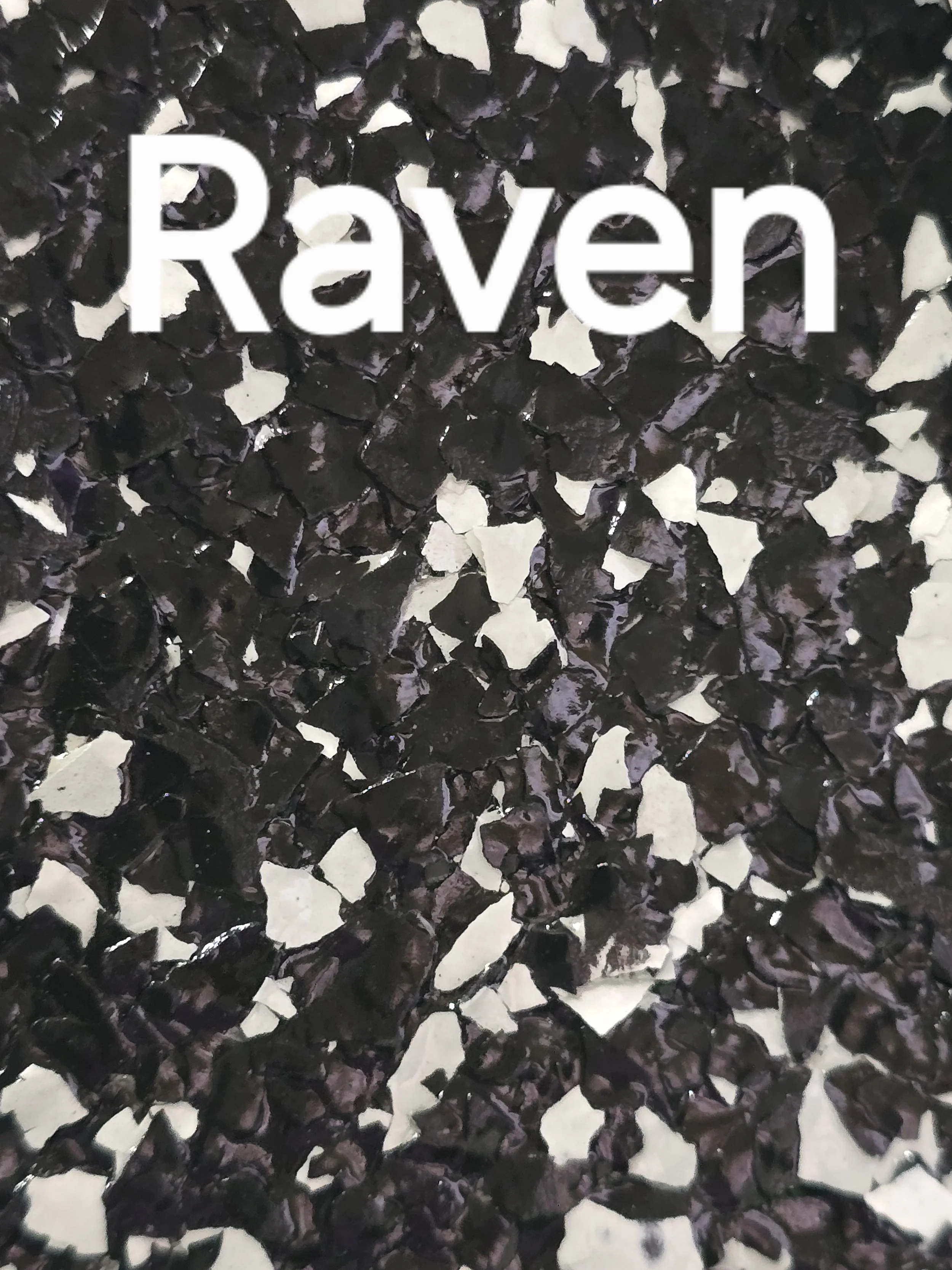 Raven colored vinyl flakes