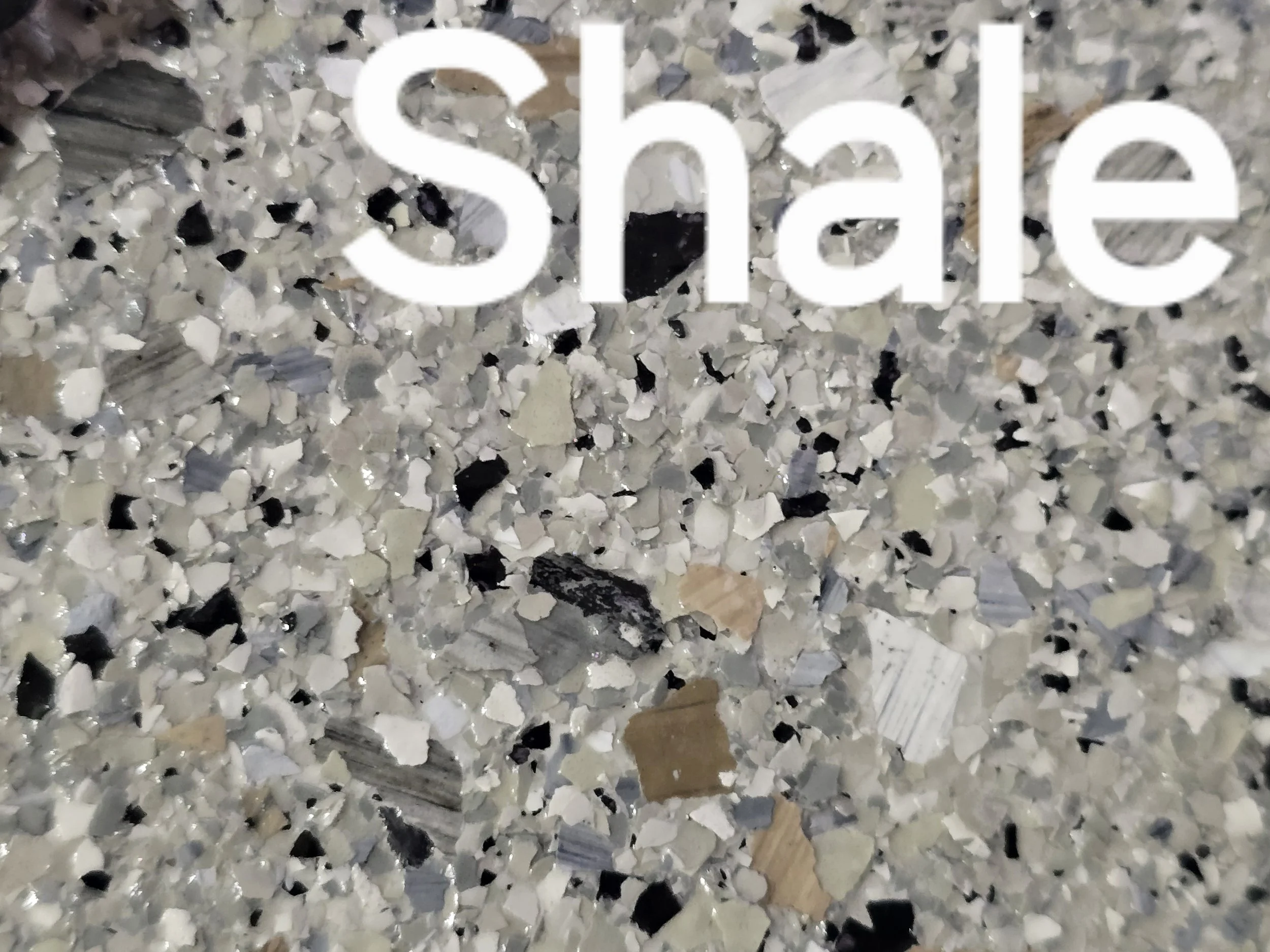 Shale colored vinyl flakes