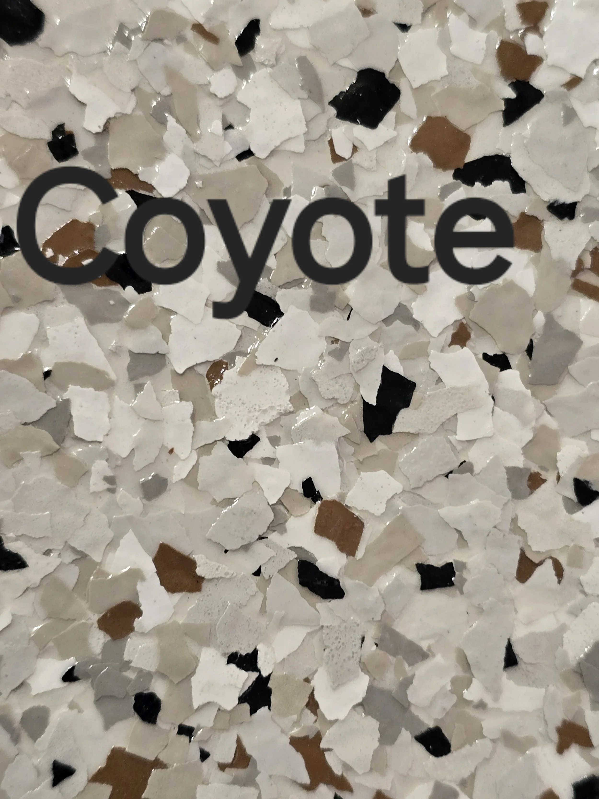 Coyote colored vinyl flakes
