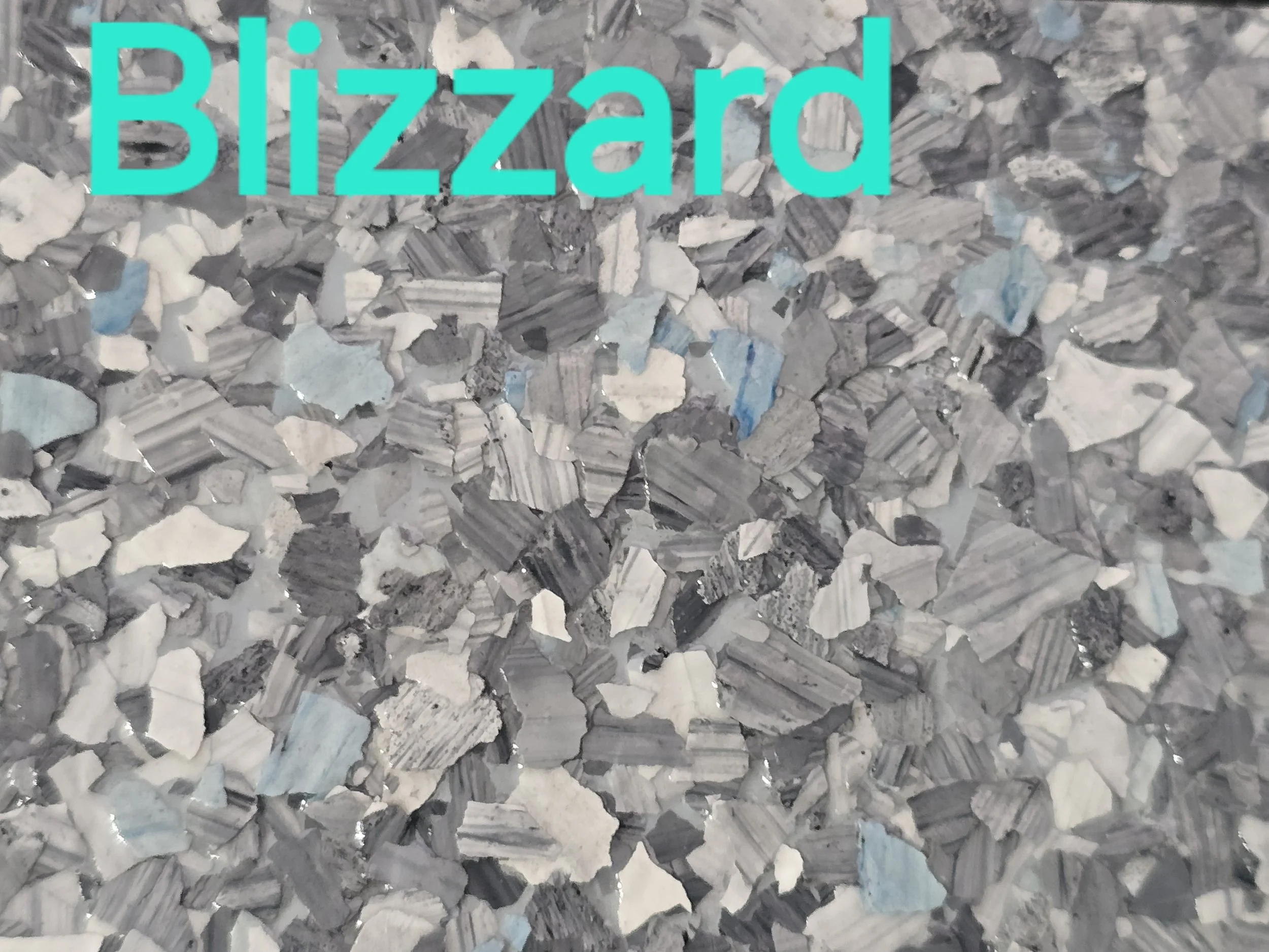 Blizzard colored vinyl flakes