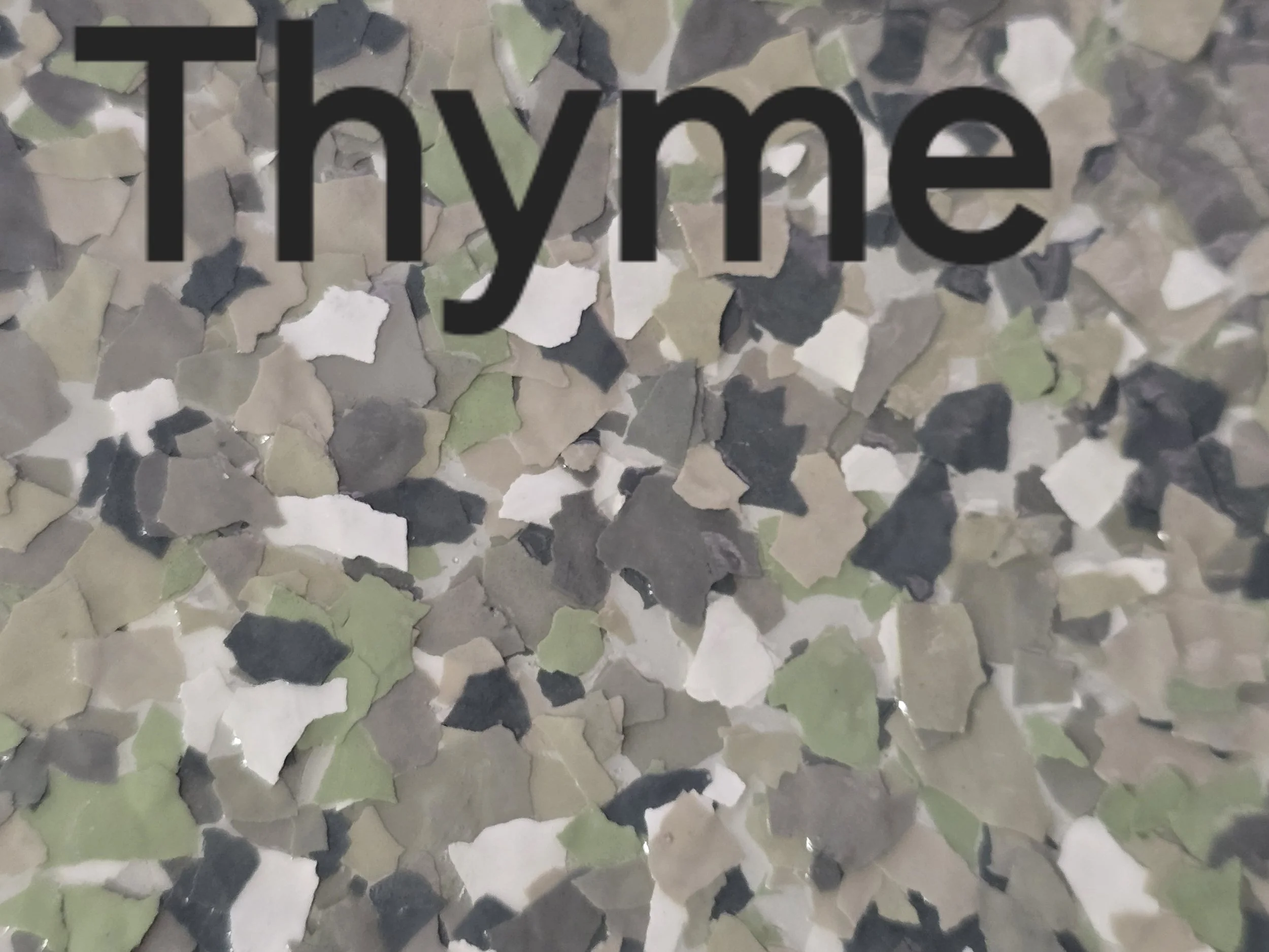 Thyme colored vinyl flakes