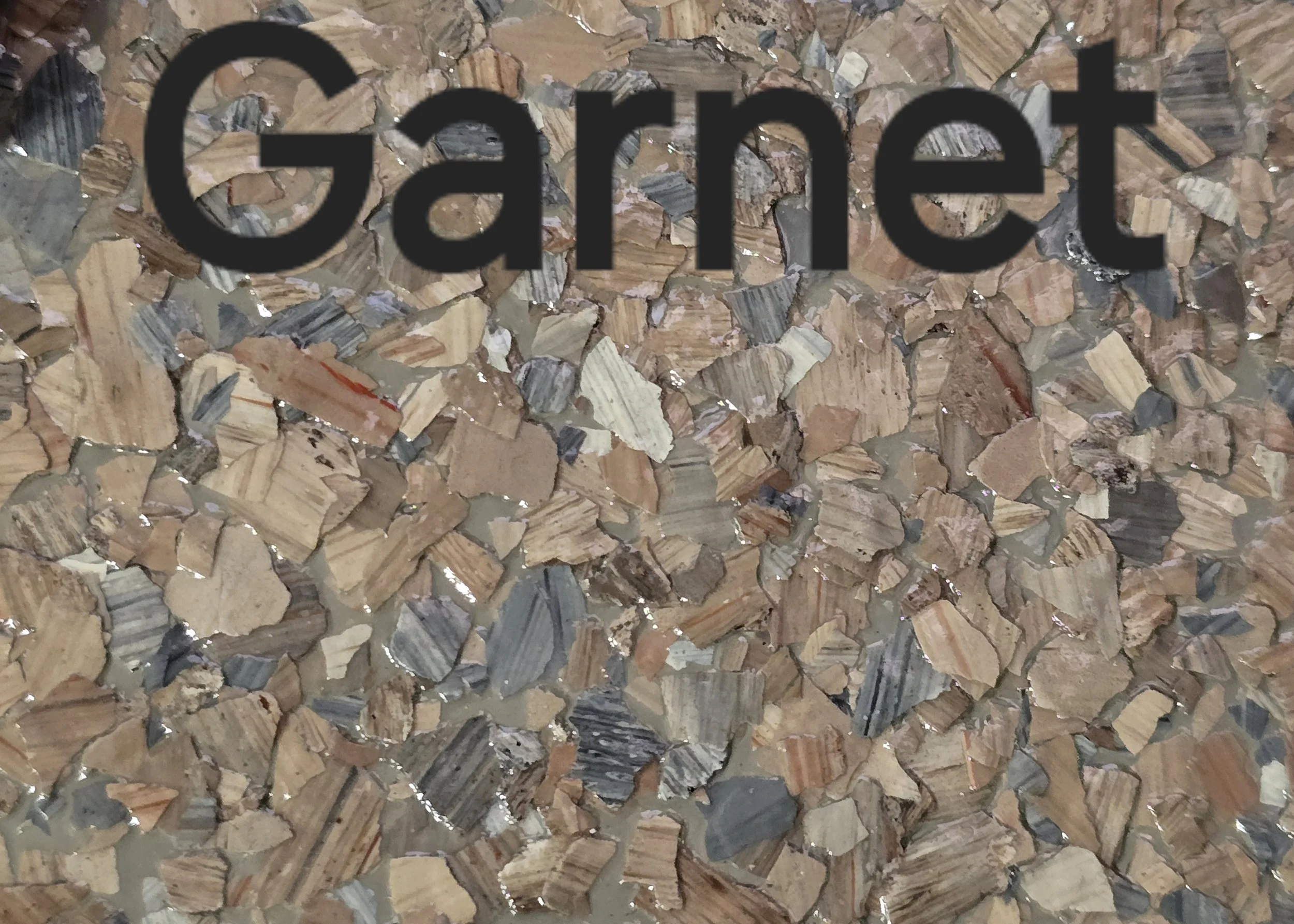 Garnet colored vinyl flakes