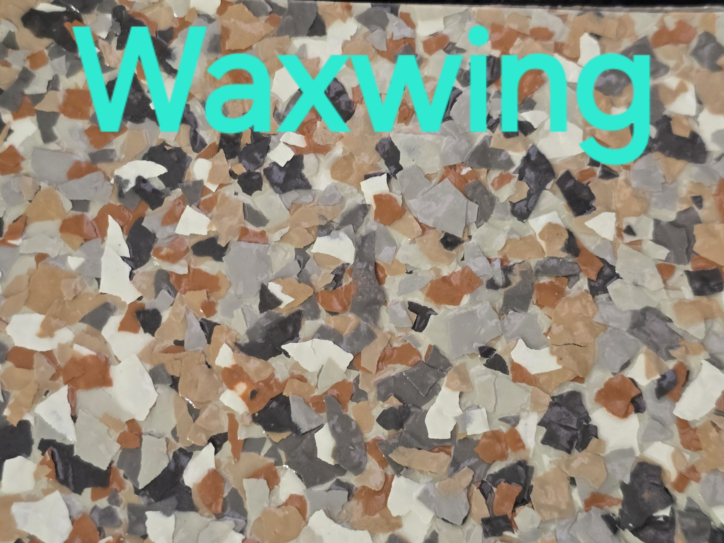 Waxwing colored vinyl flakes