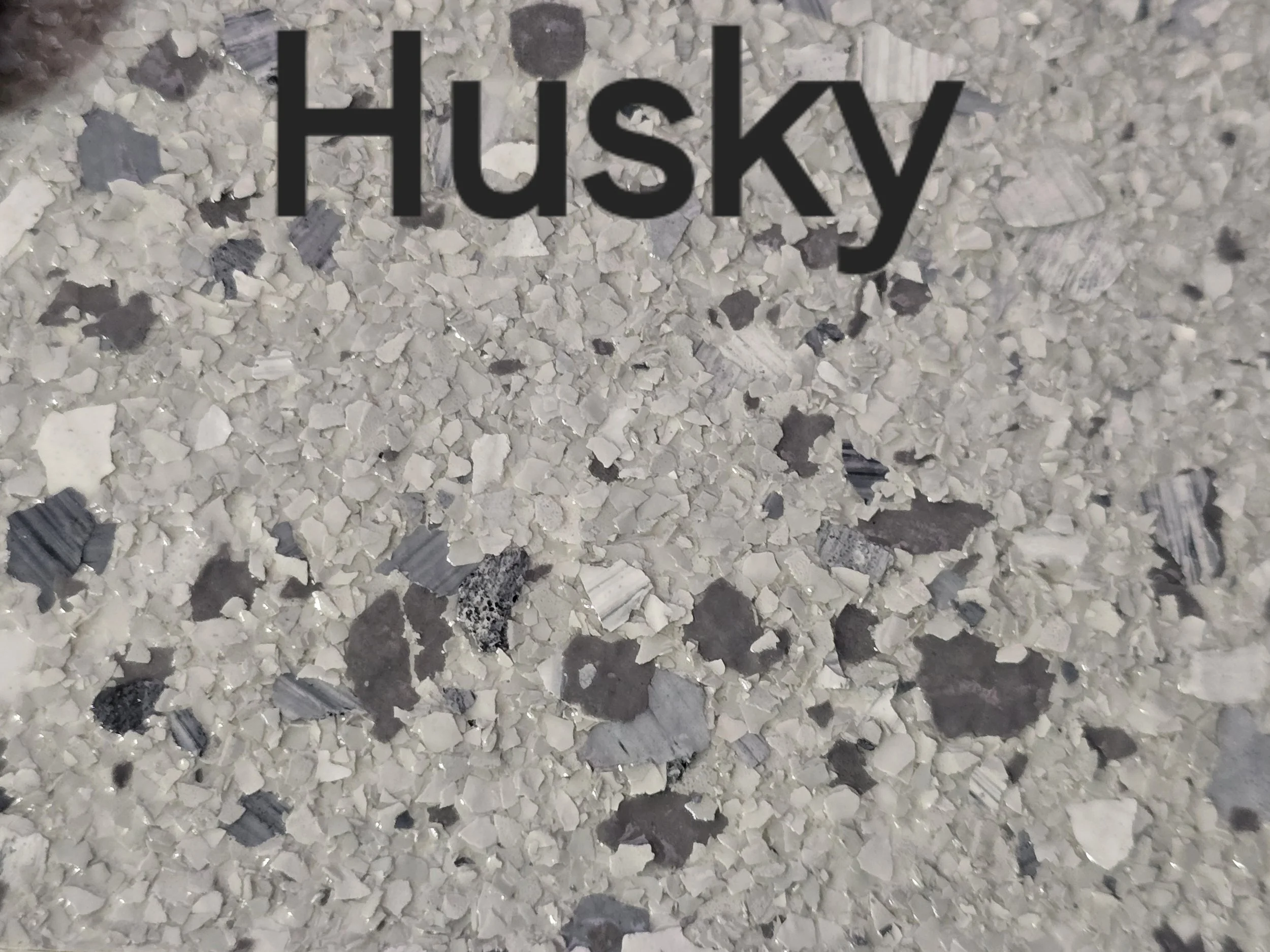 Husky colored vinyl flakes