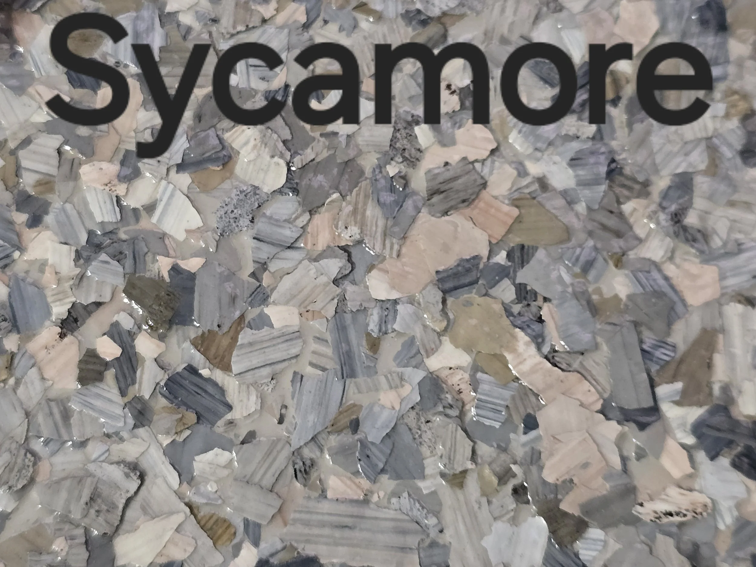 Sycamore colored vinyl flakes