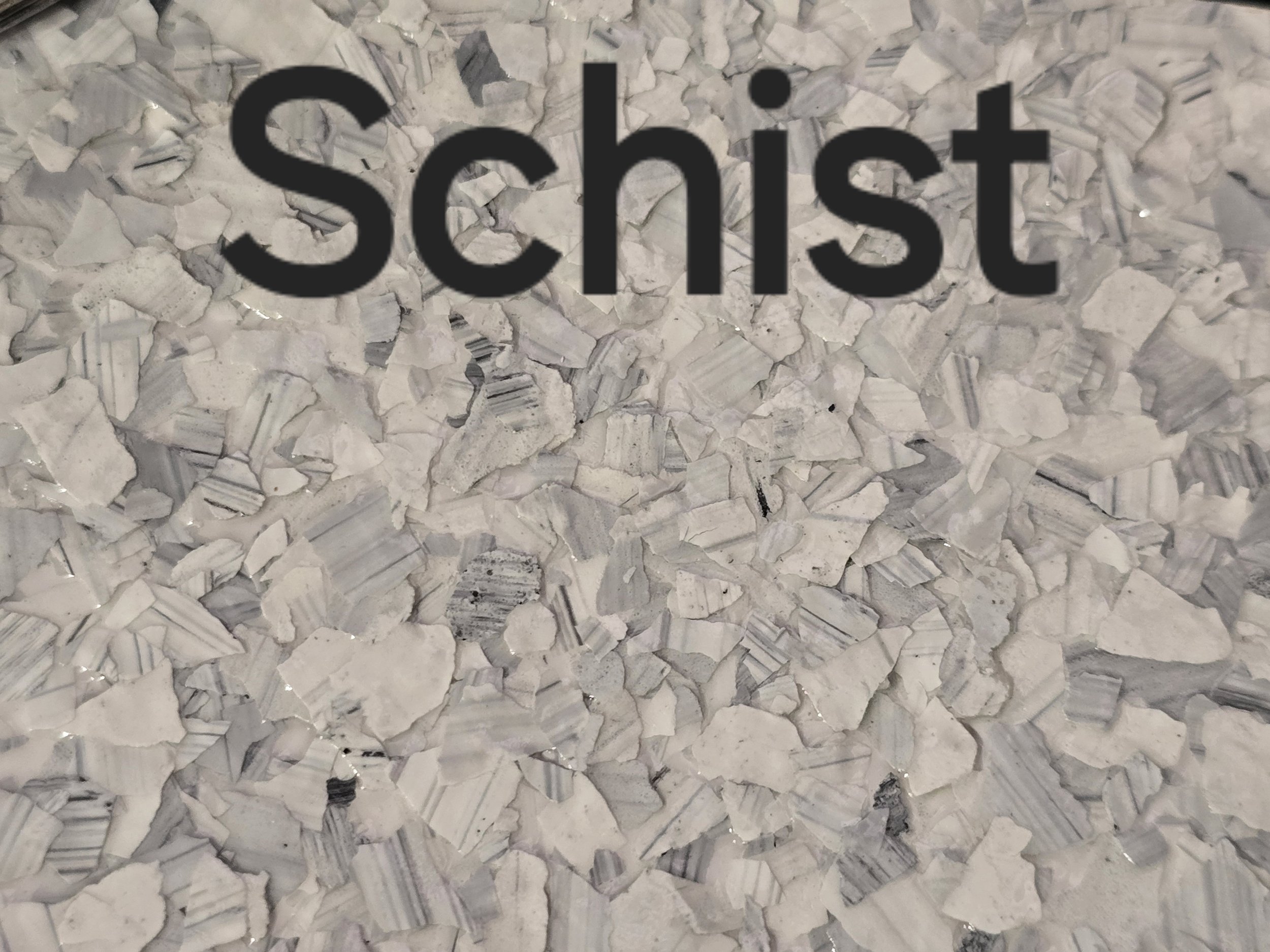 Schist colored vinyl flakes